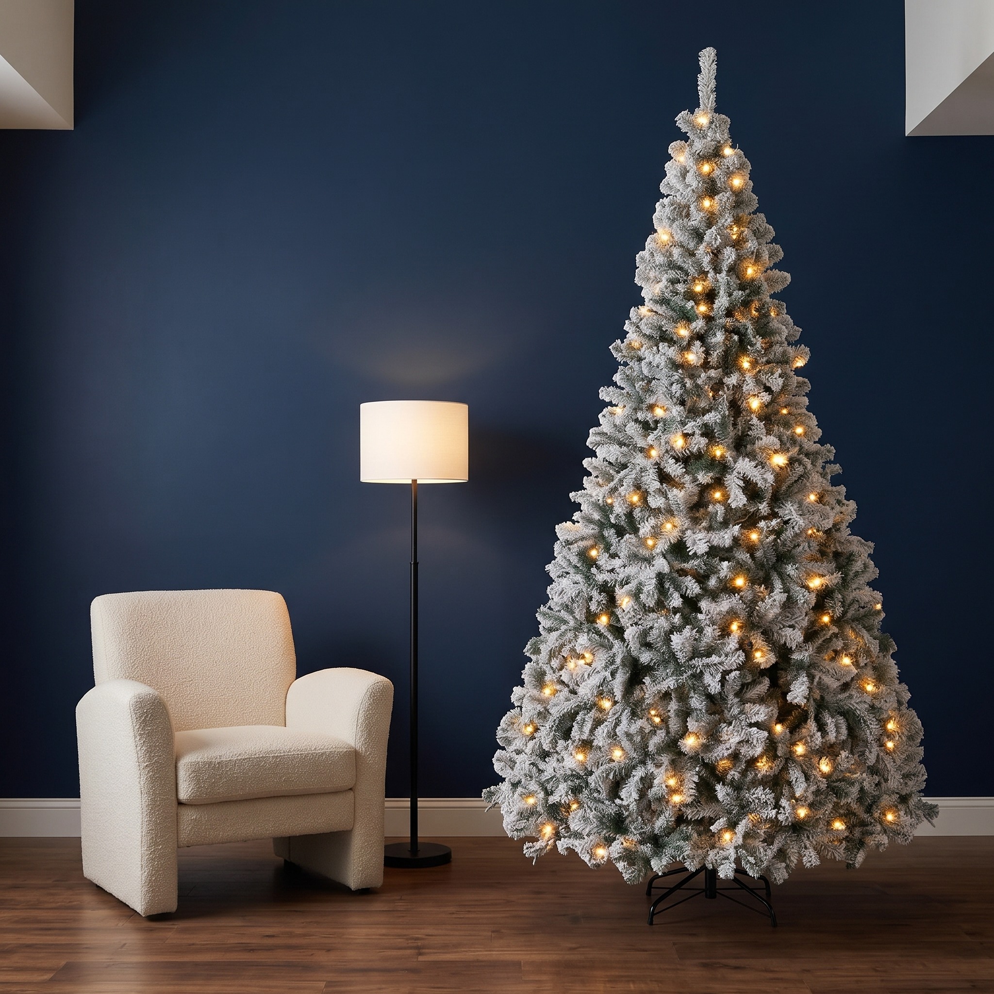 Christmas Tree with Flocked Branches and Warm LEDs — 9 ft, photo 7 of 9