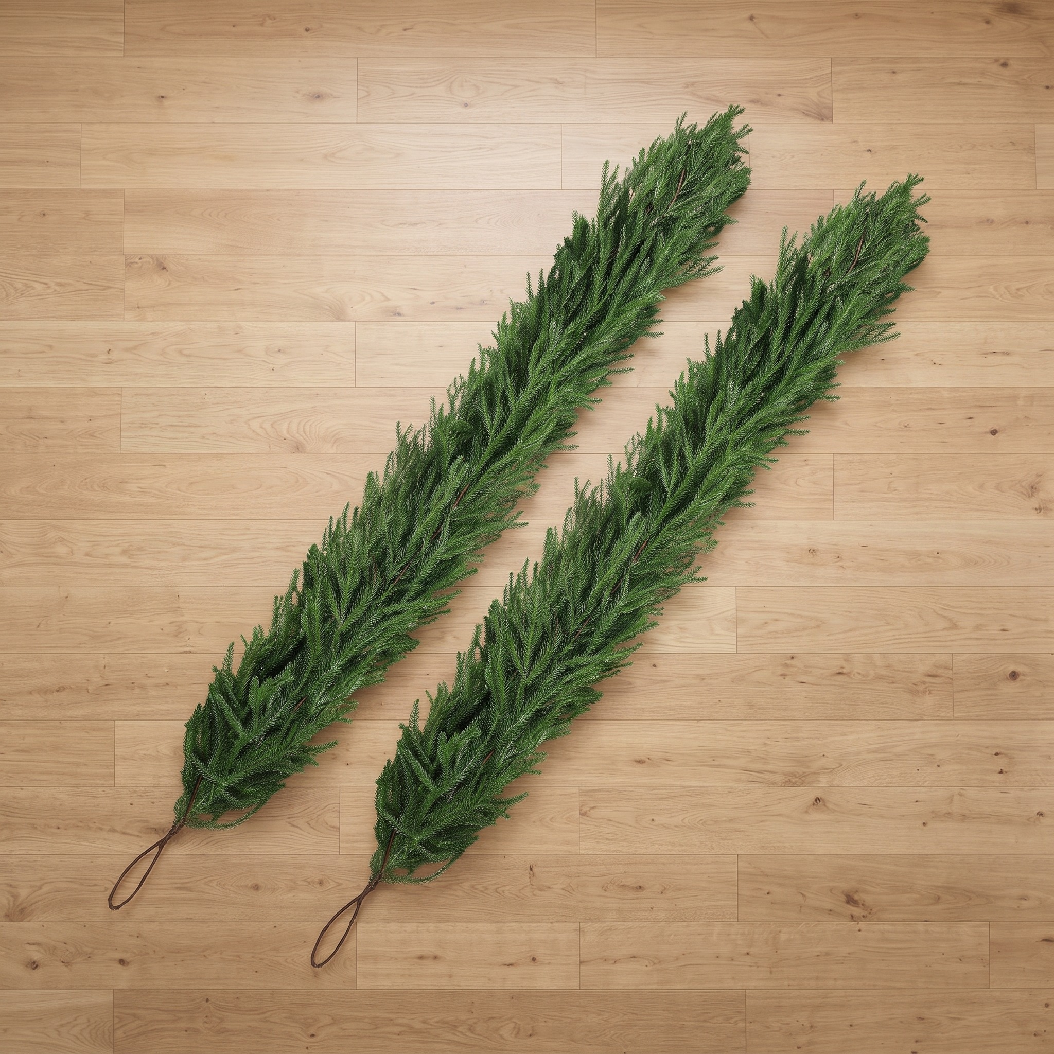 6 ft Norfolk Pine Garlands, Set of 2, Green, photo 3 of 5