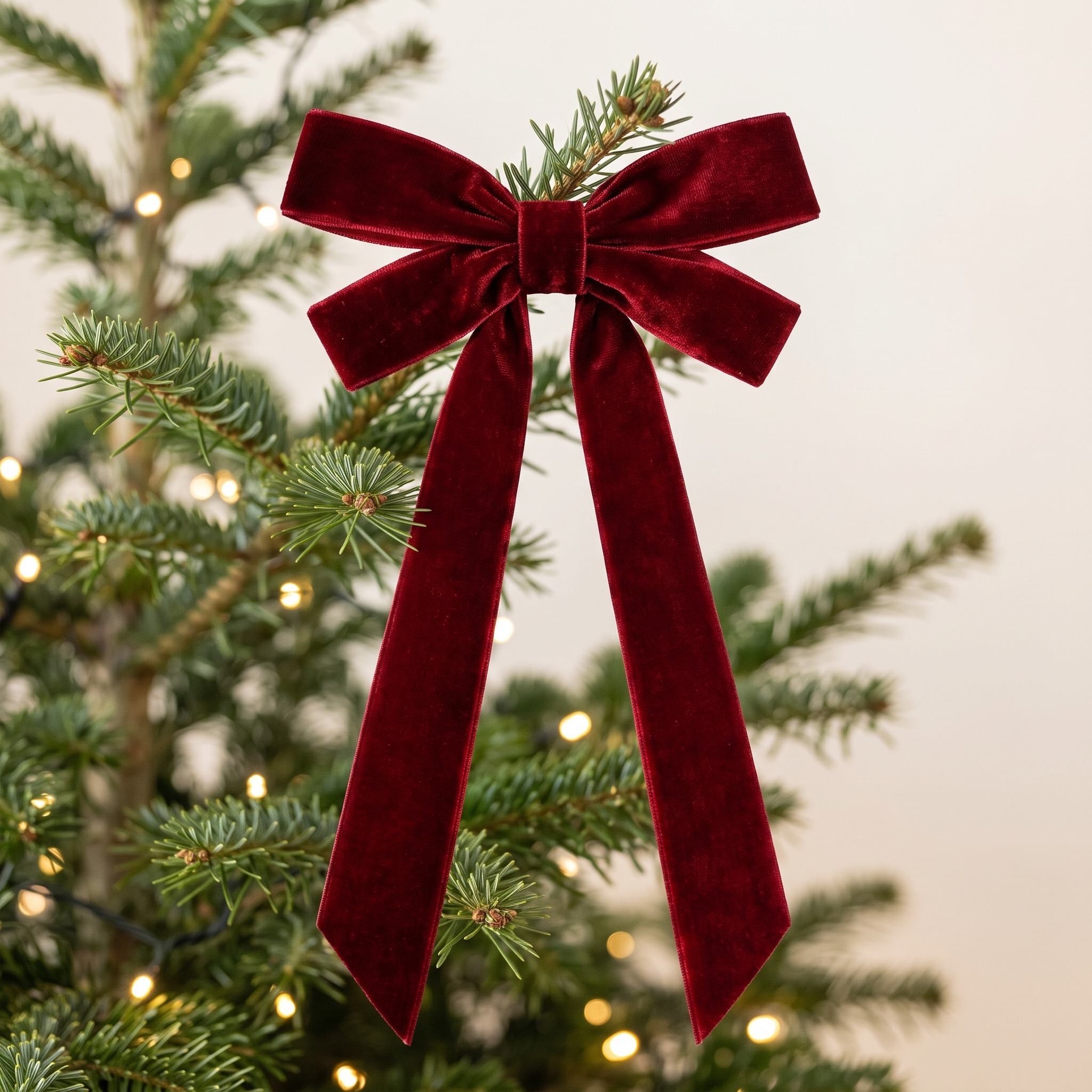 16 Christmas Bows with Layered Velvet Loops, Burgundy, photo 4 of 5