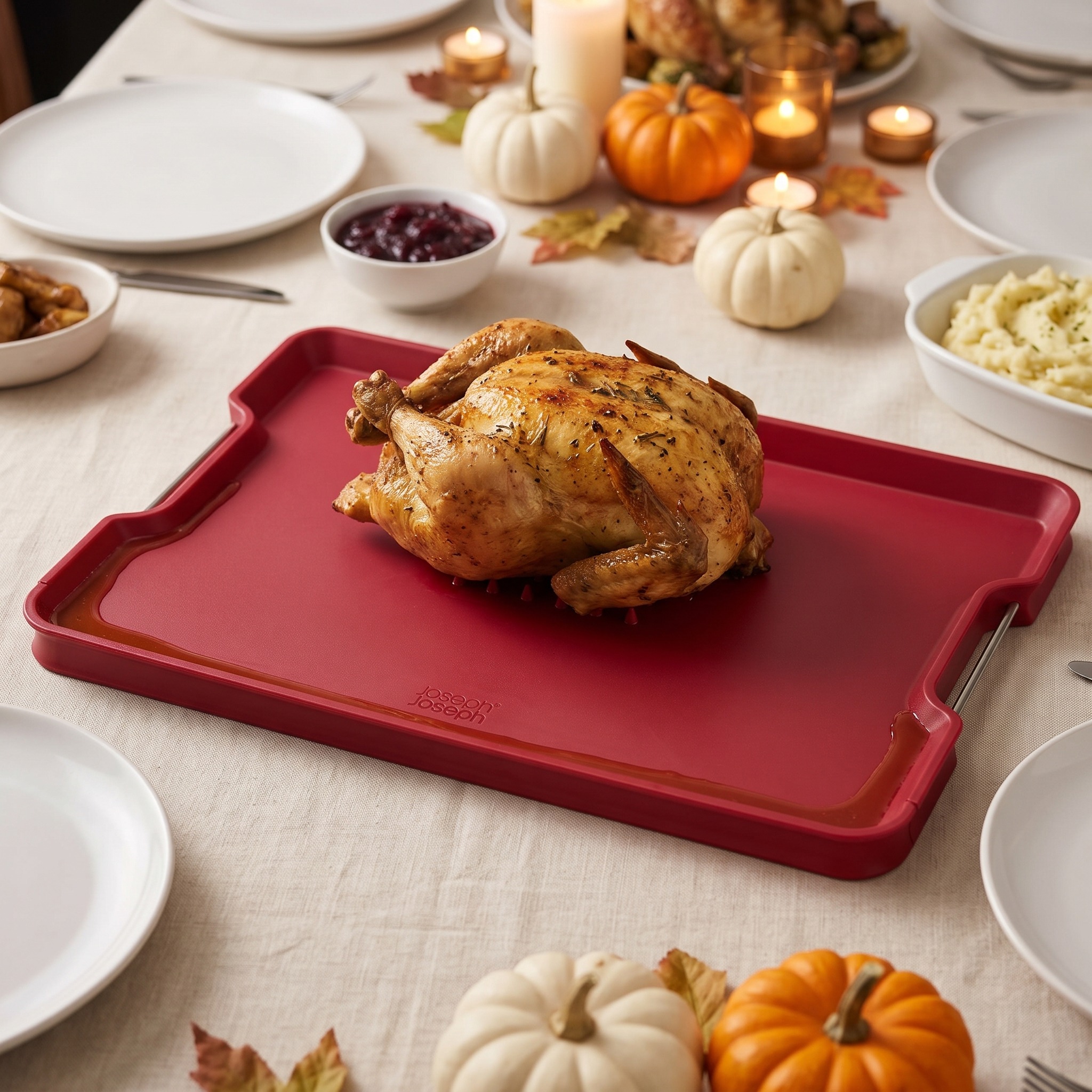 Double-Sided Carving Board with Meat Grip — Large, Red, photo 6 of 11