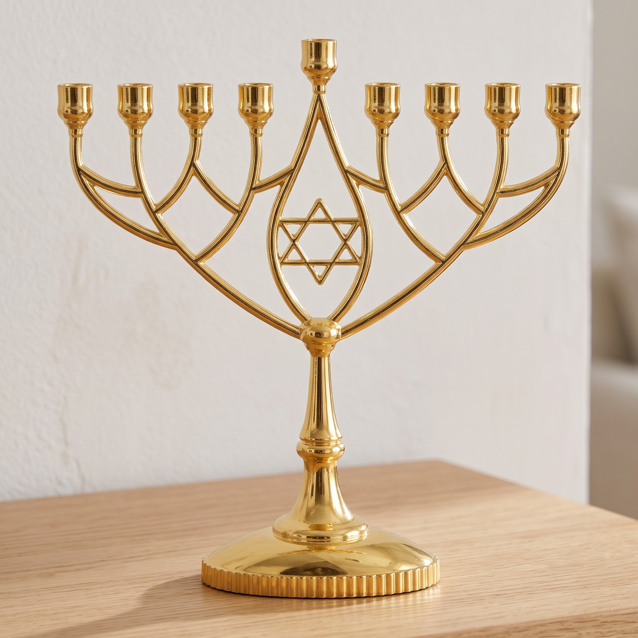 Hanukkah Menorah with Geometric Branches, photo 4 of 7