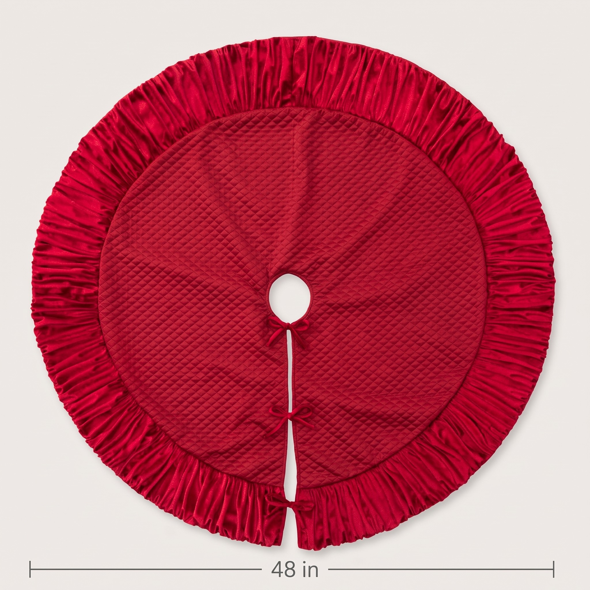 Christmas Tree Skirt with Velvet Ruffled Edge, photo 2 of 9