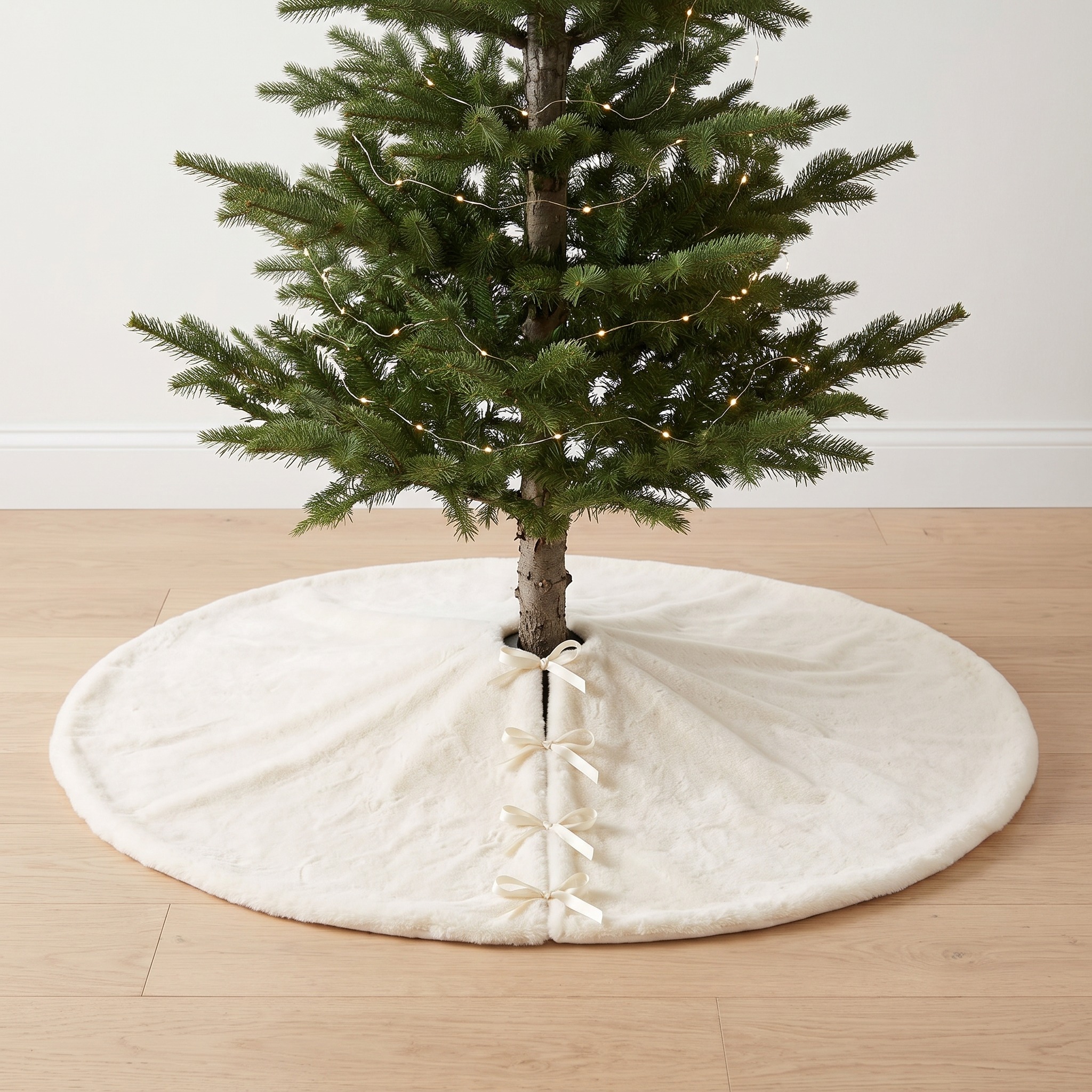 Christmas Tree Skirt with Reversible Faux Fur — White, 60 in, photo 7 of 10