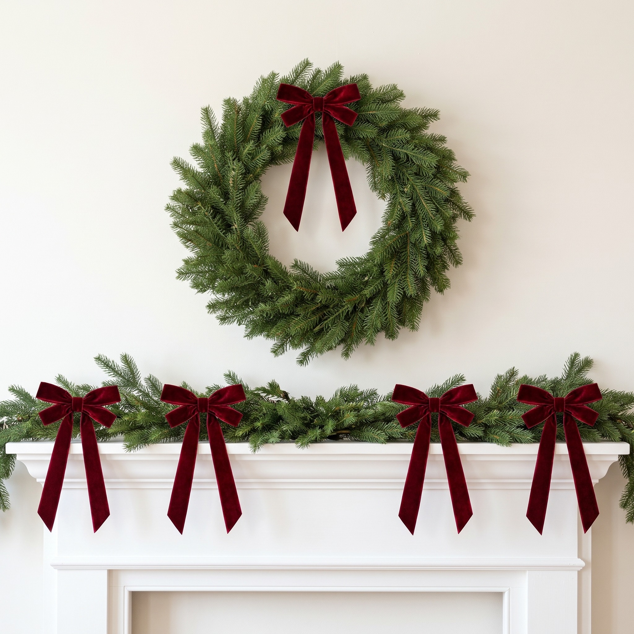 16 Christmas Bows with Layered Velvet Loops, Burgundy, photo 5 of 5