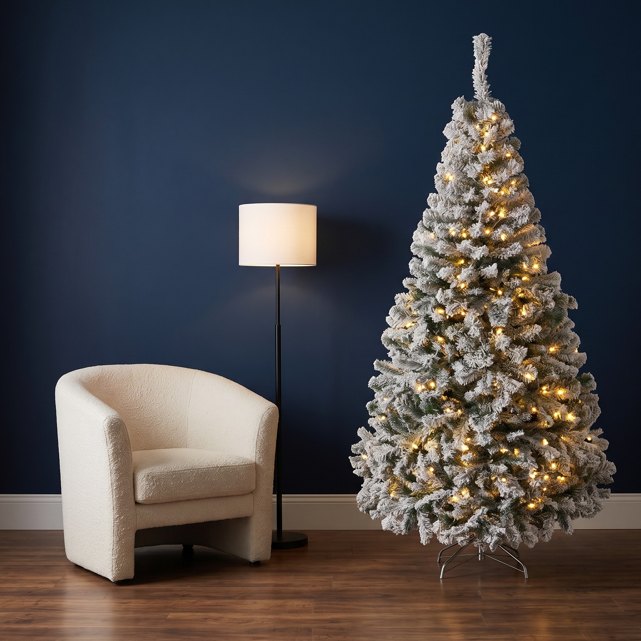 Christmas Tree with Flocked Branches and Warm LEDs, photo 1 of 9