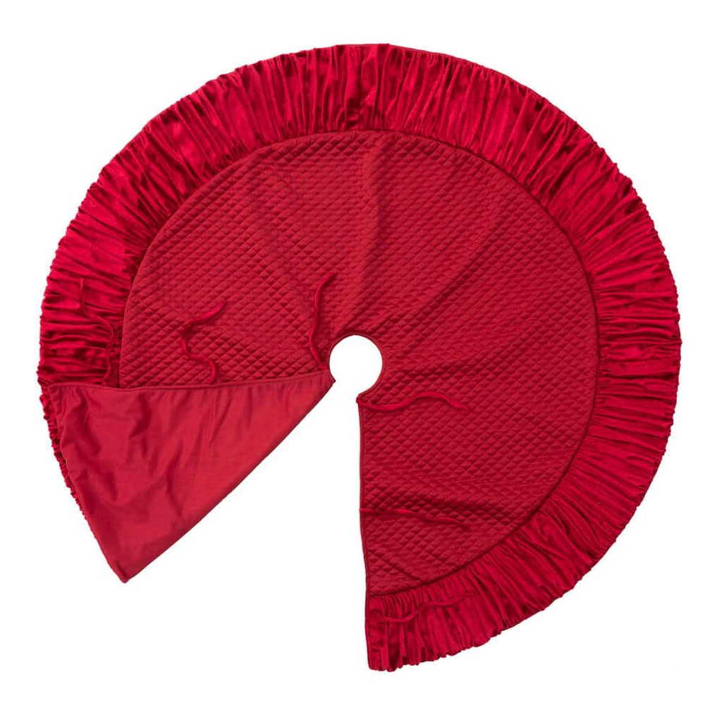 Christmas Tree Skirt with Velvet Ruffled Edge, photo 4 of 9