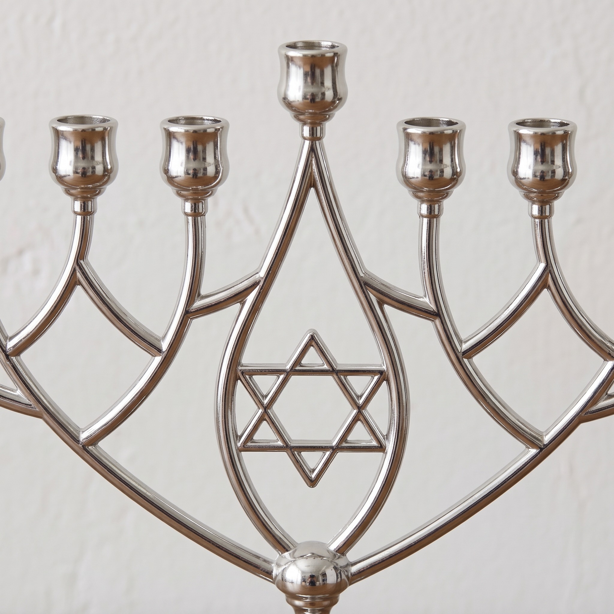 Hanukkah Menorah with Geometric Branches, photo 2 of 7