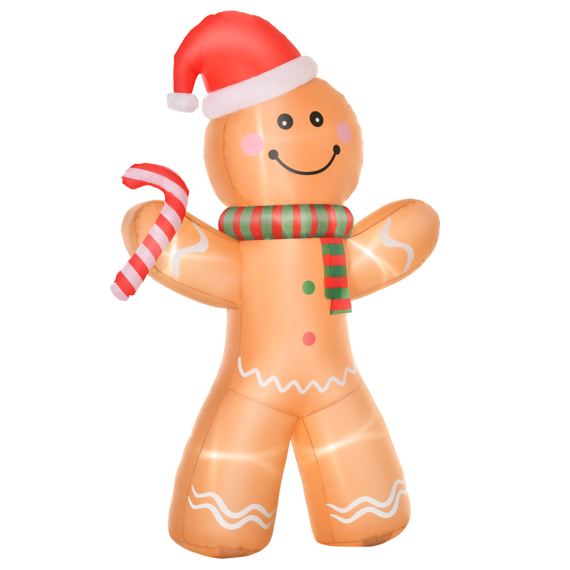 8 ft Gingerbread Man Inflatable with LEDs, Brown, photo 4 of 5