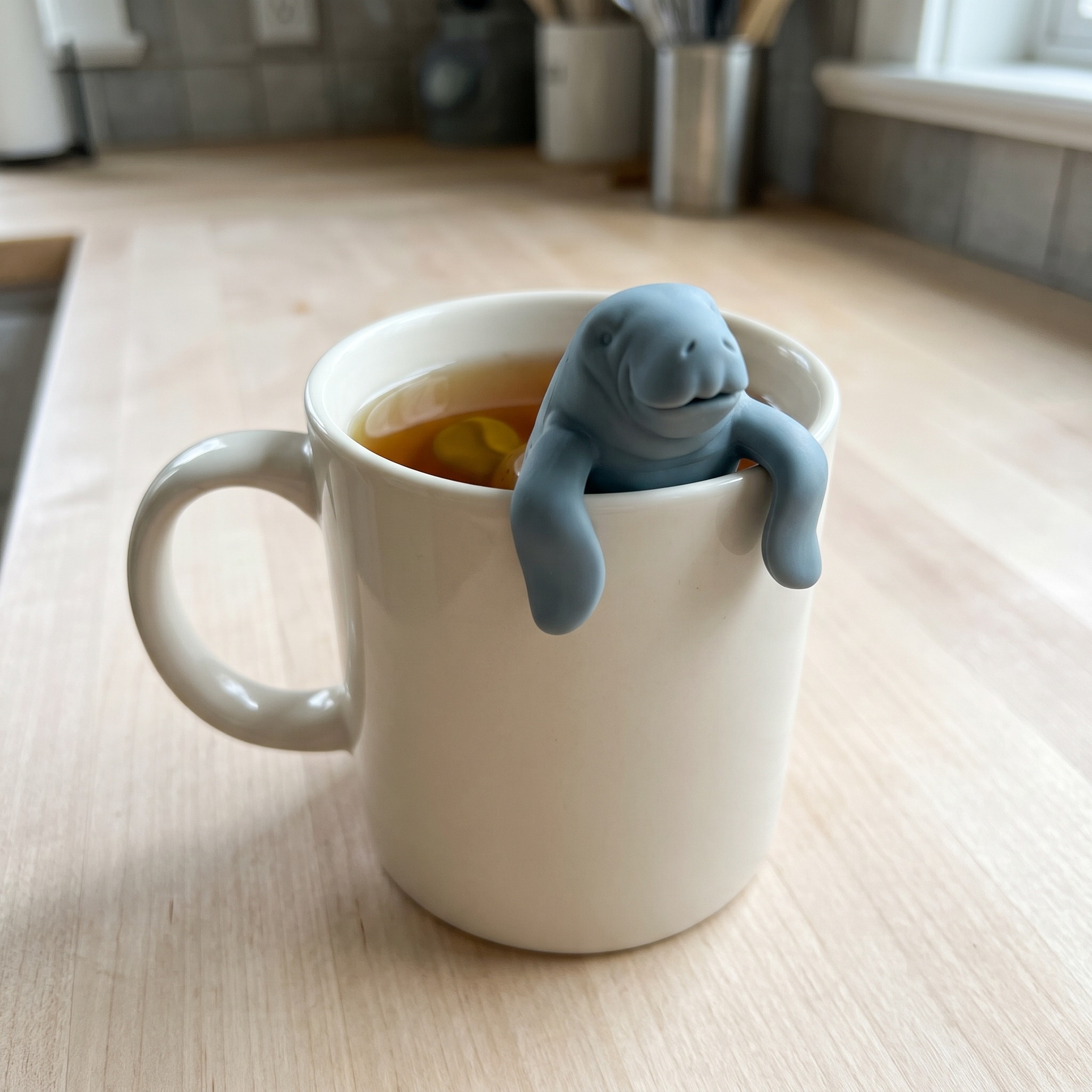 Silicone Tea Infuser with Manatee Shape, Blue, photo 1 of 5