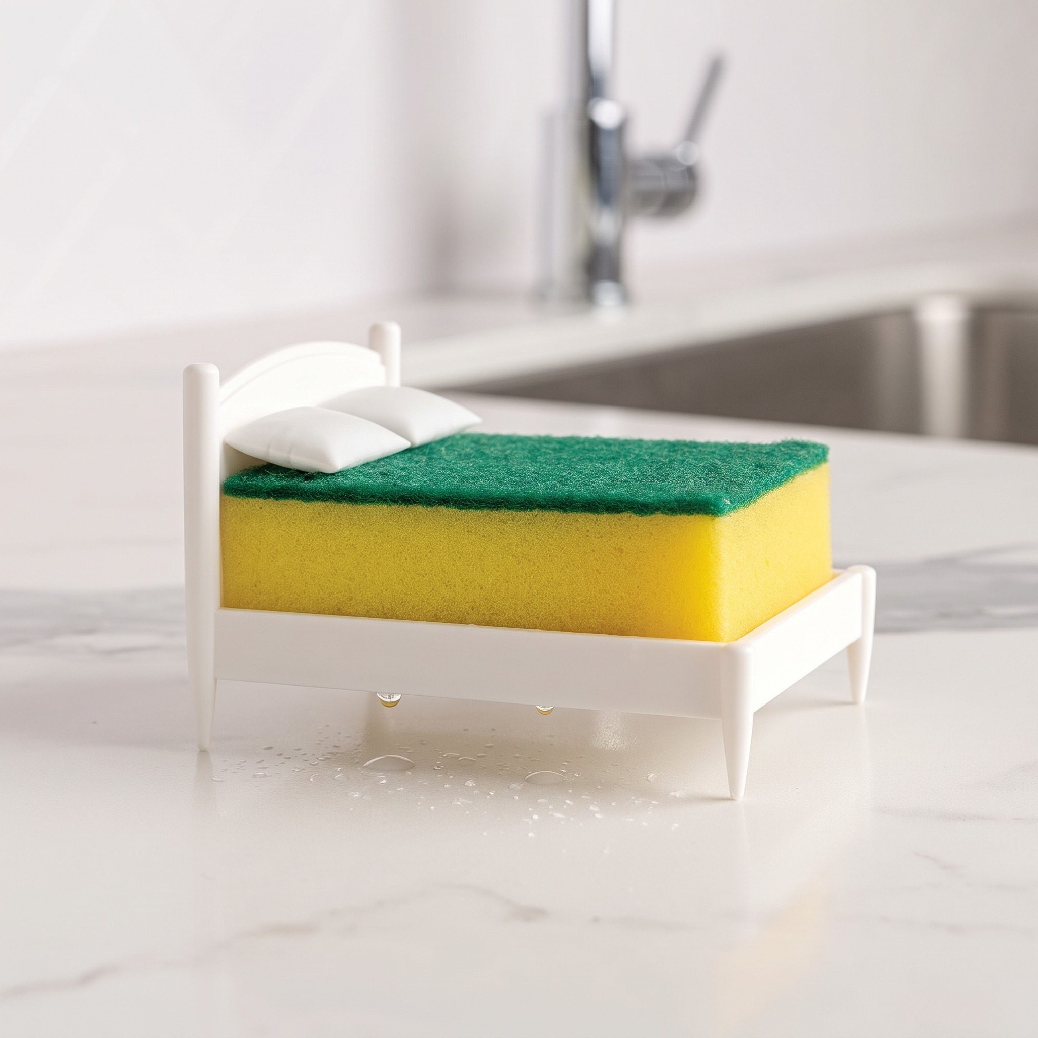 Sponge Holder with Miniature Bed Shape, White, photo 2 of 5