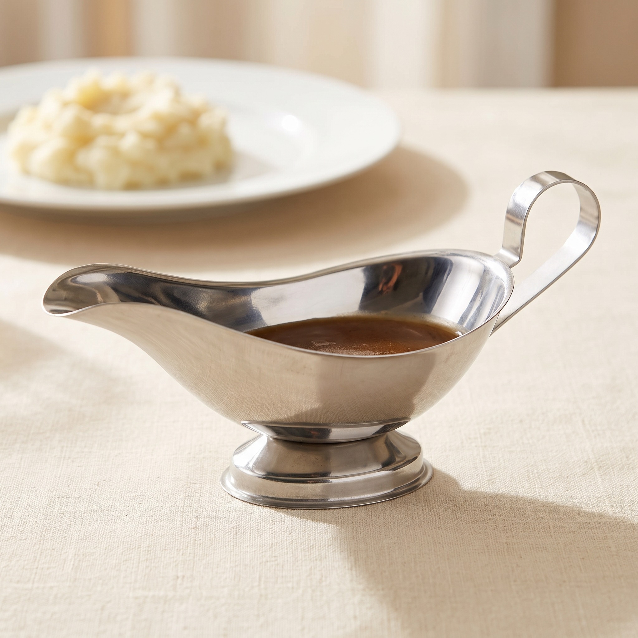 8 oz Gravy Boat with Pedestal Base and Handle, photo 1 of 5