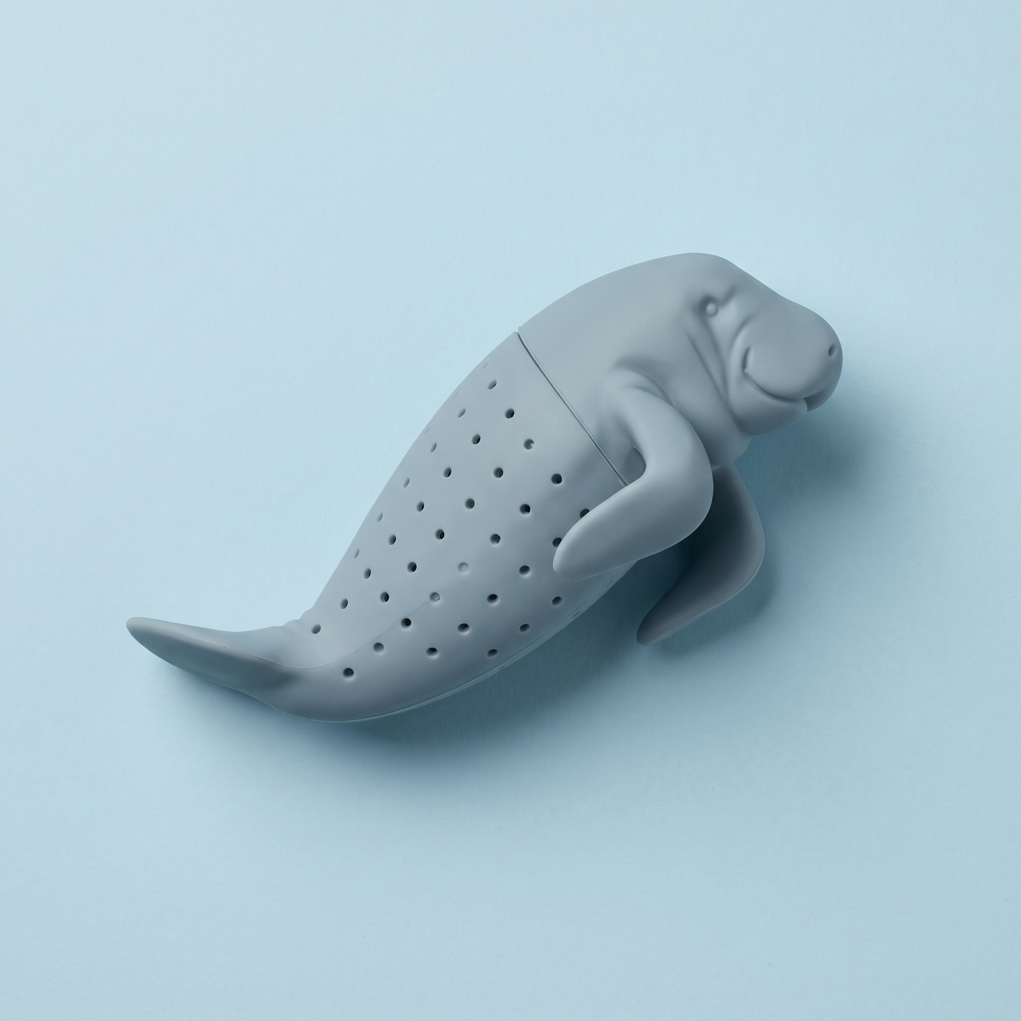 Silicone Tea Infuser with Manatee Shape, Blue, photo 3 of 5