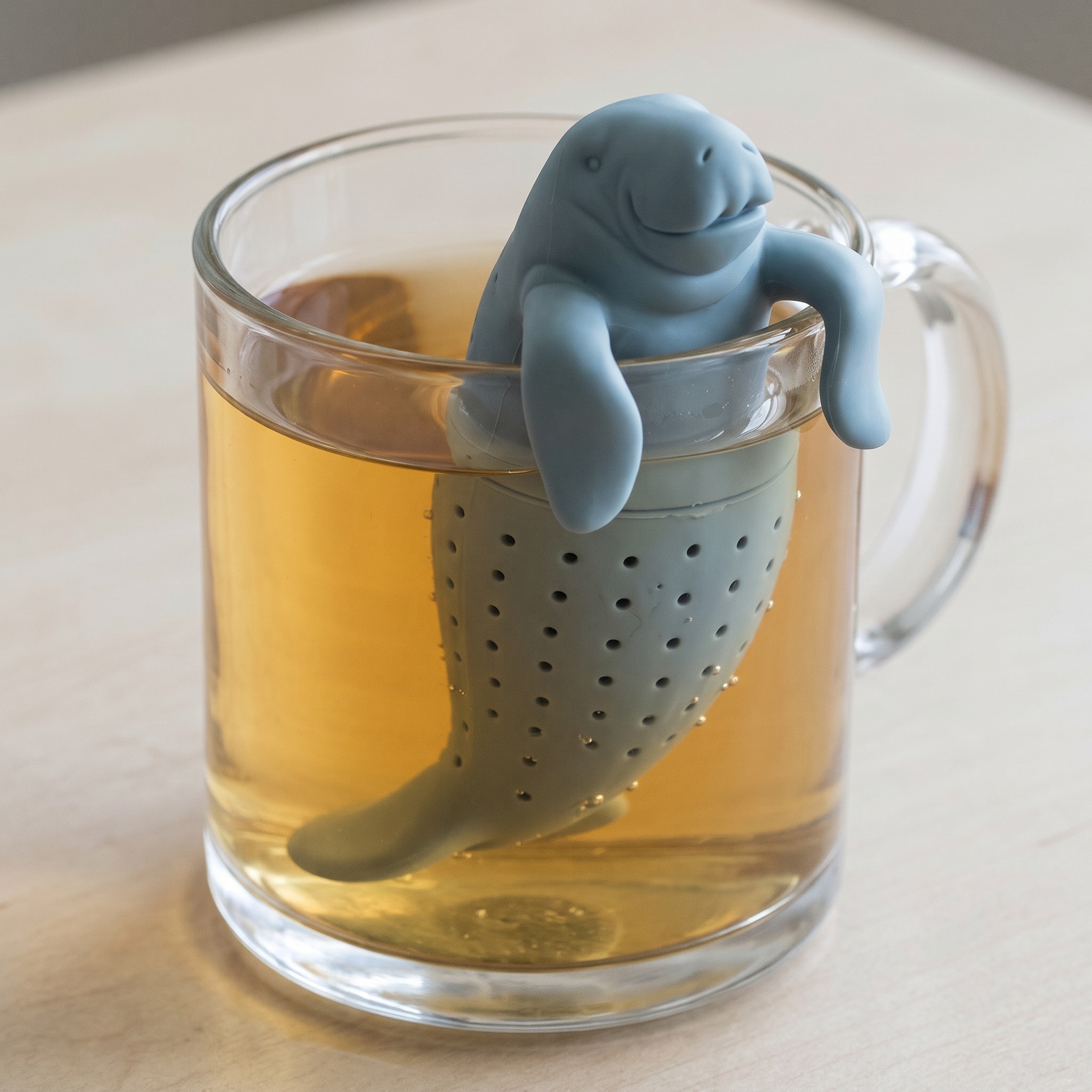 Silicone Tea Infuser with Manatee Shape, Blue, photo 5 of 5