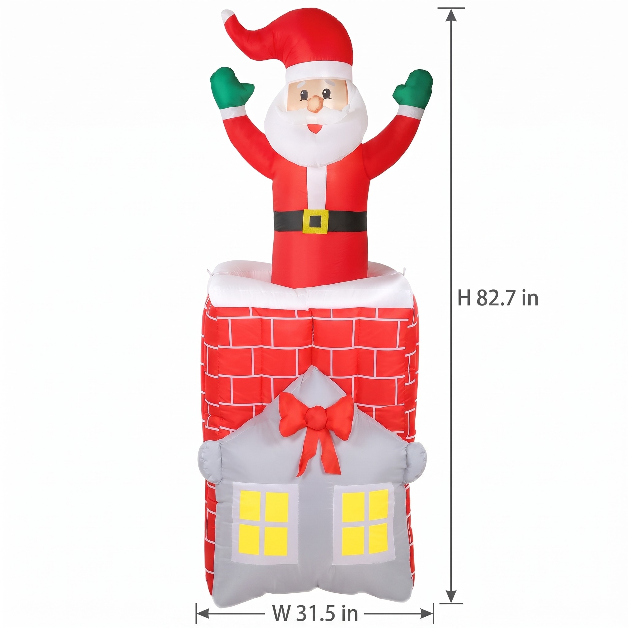 Moving Santa Inflatable with Chimney and LEDs, 7 ft, photo 2 of 5