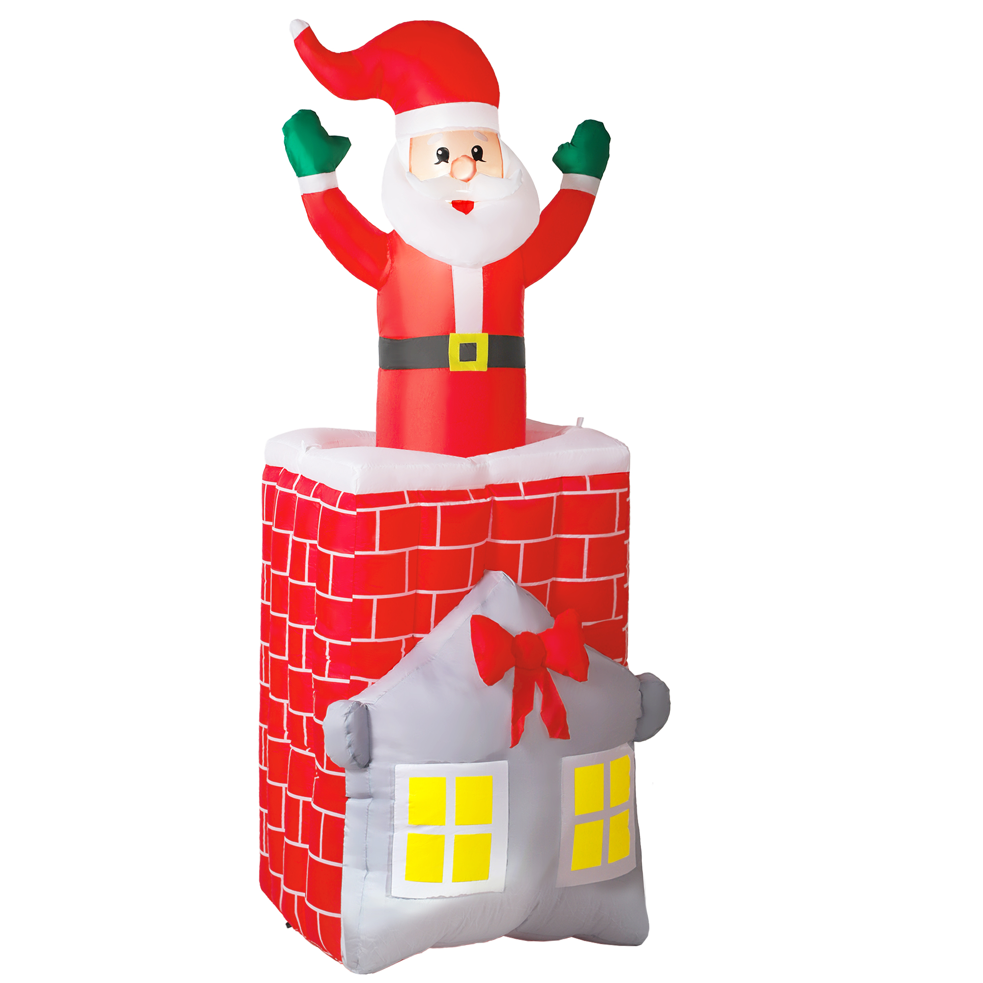 Moving Santa Inflatable with Chimney and LEDs, 7 ft, photo 4 of 5