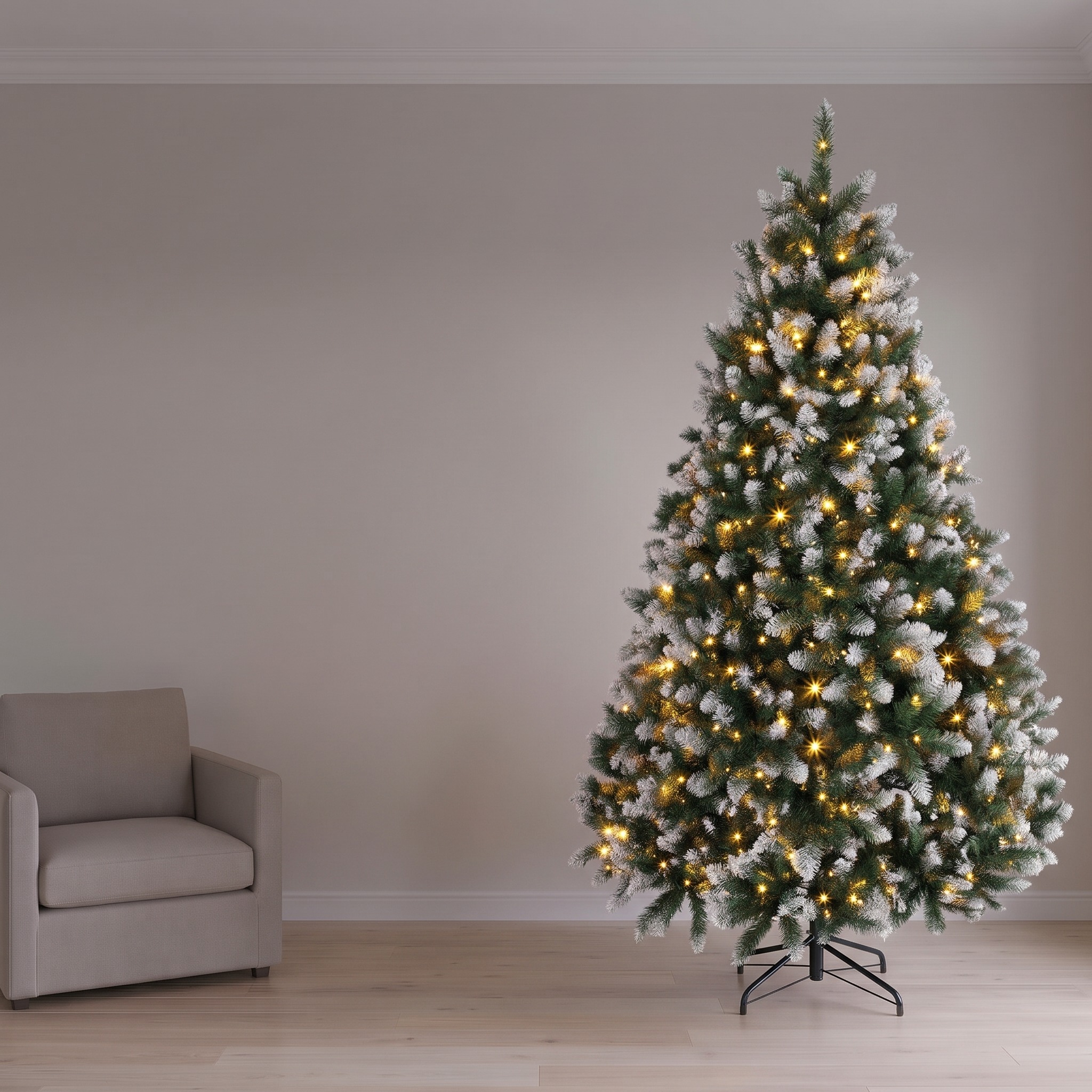 Christmas Tree with White Tips, Dual-Color LEDs and Remote — 7.5 ft, photo 6 of 8