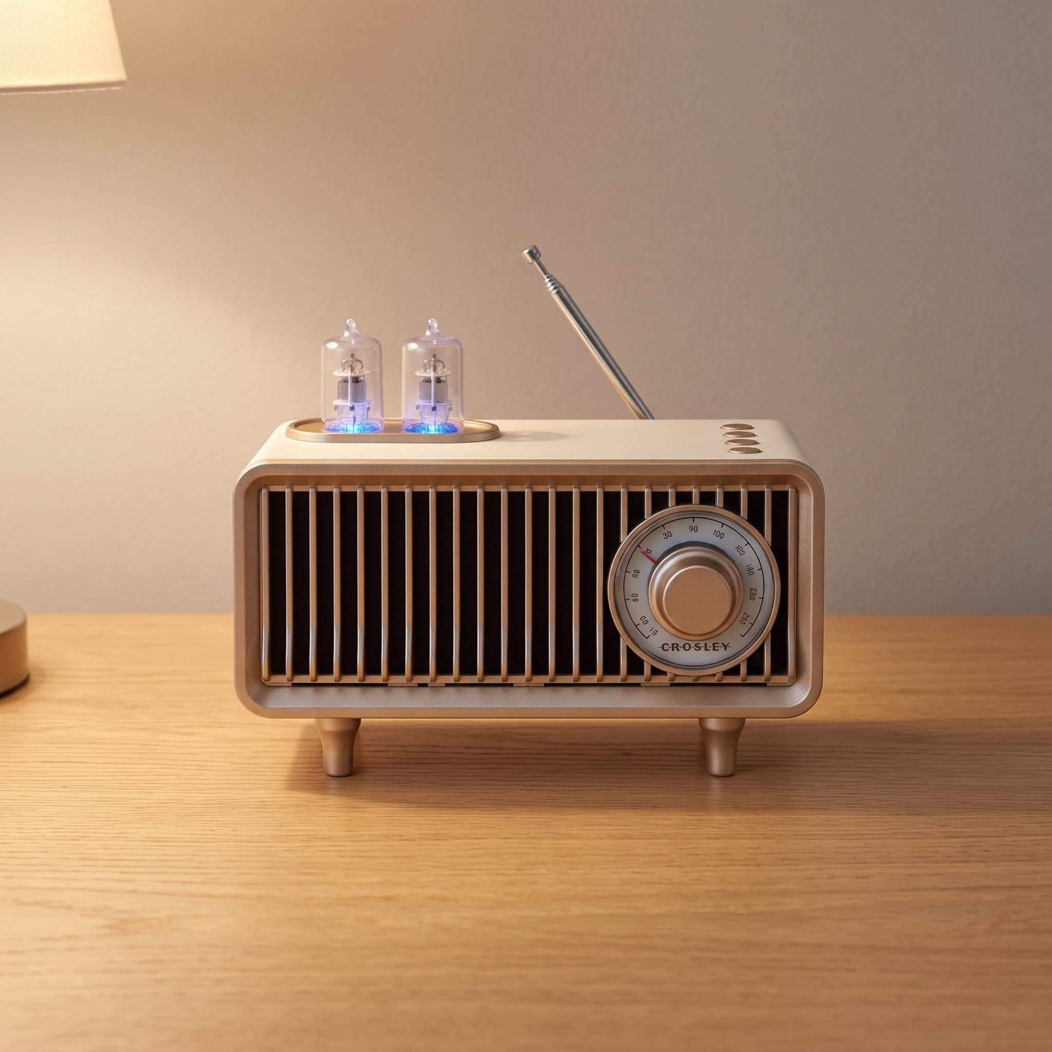 Mini FM Radio with Color-Changing Tube Lights, photo 1 of 7