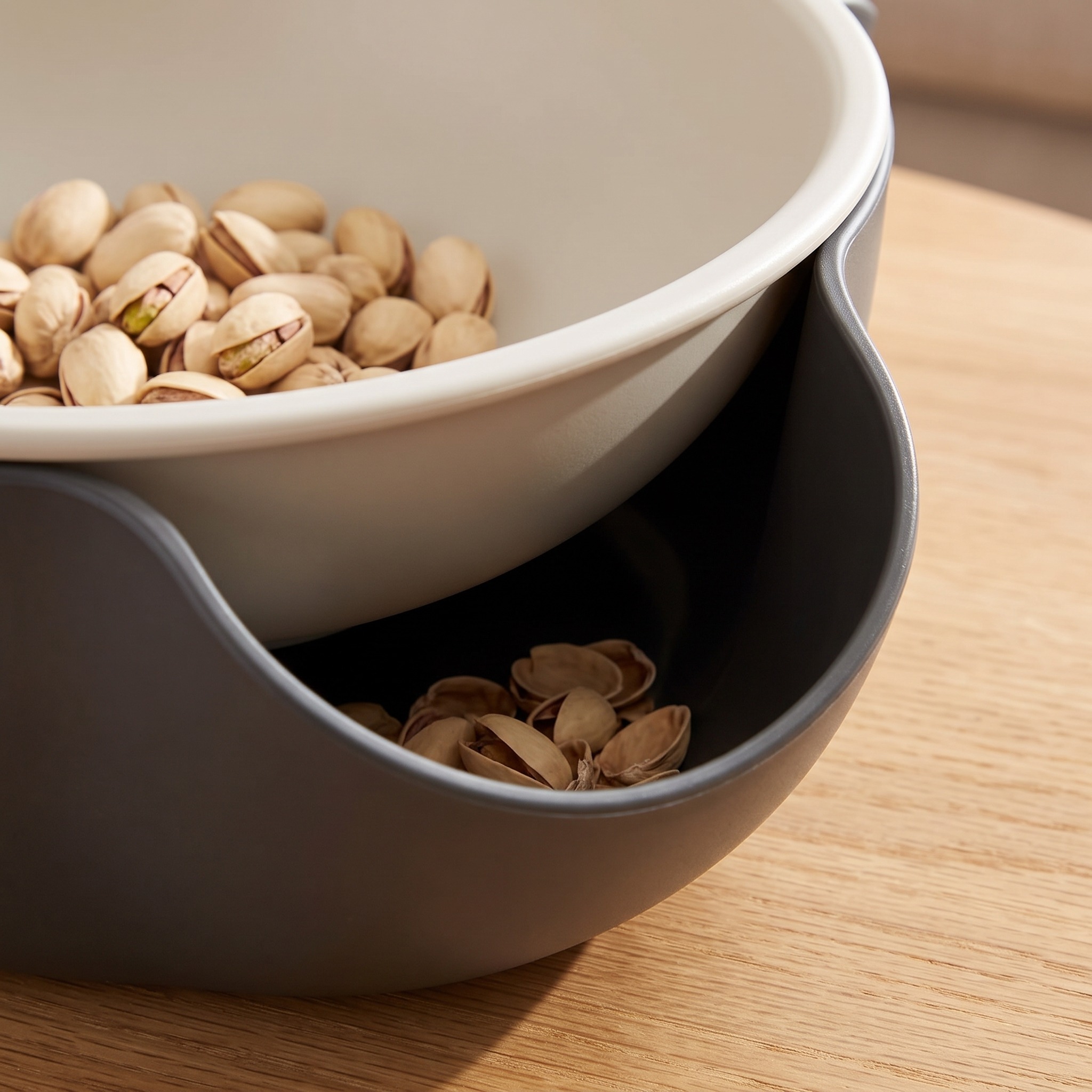 Snack Serving Bowl with Hidden Shell Compartment, Gray, photo 4 of 5