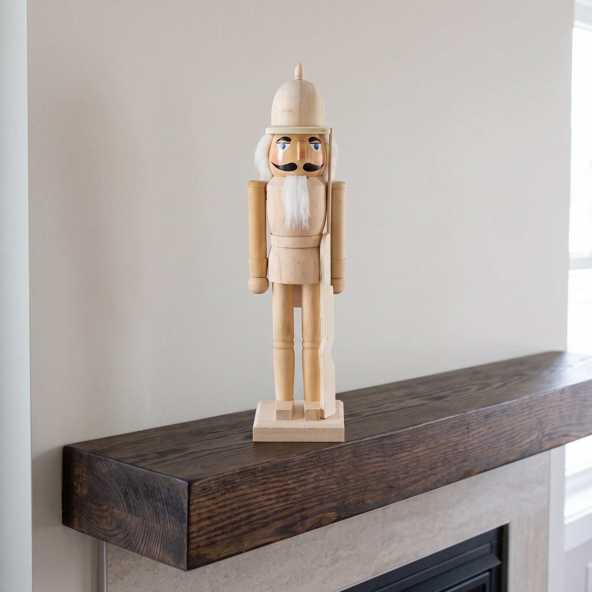 15 in Wooden Nutcracker with Rifle, Unfinished, photo 1 of 5