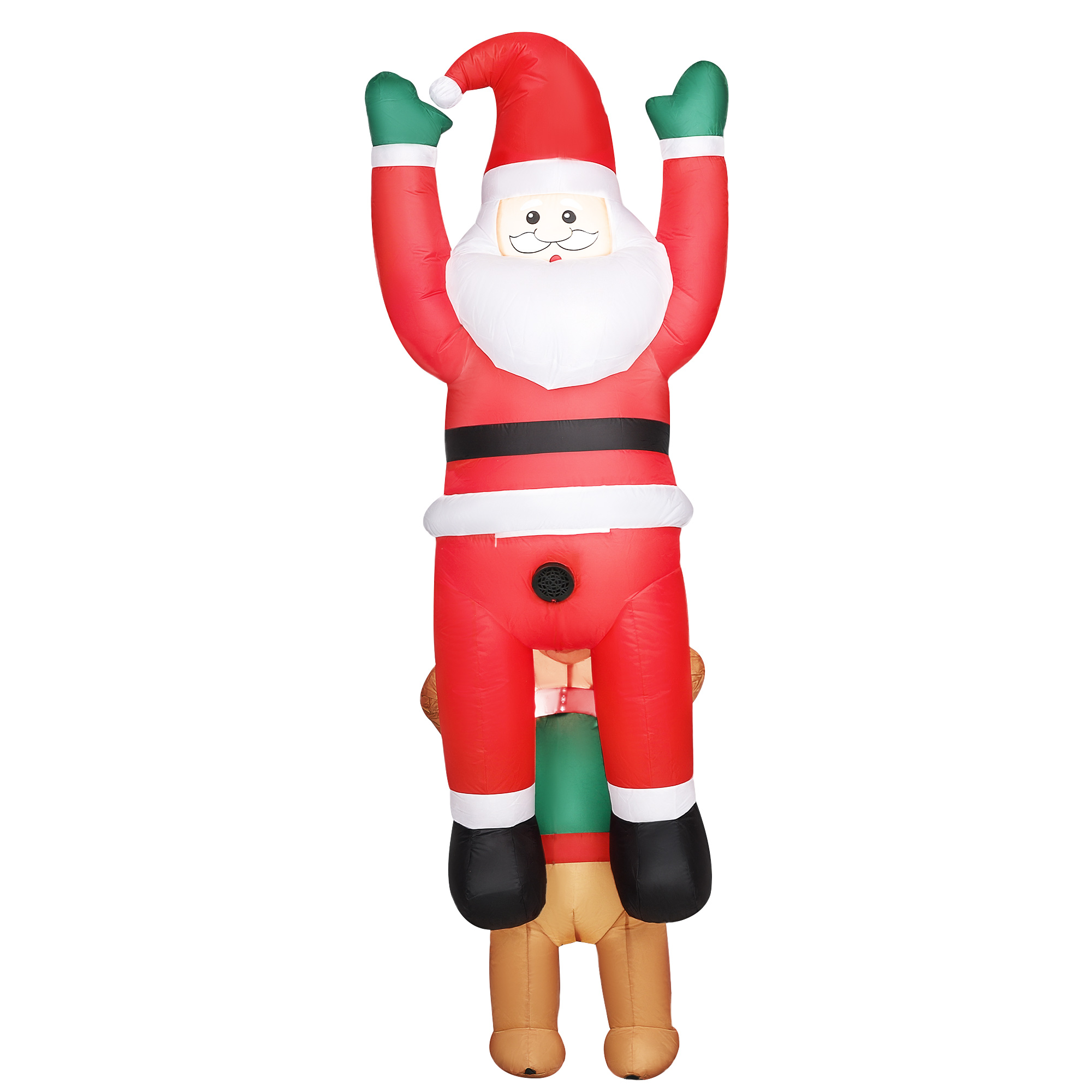 7 ft Hanging Santa Inflatable with Dog and LEDs, Red, photo 5 of 5