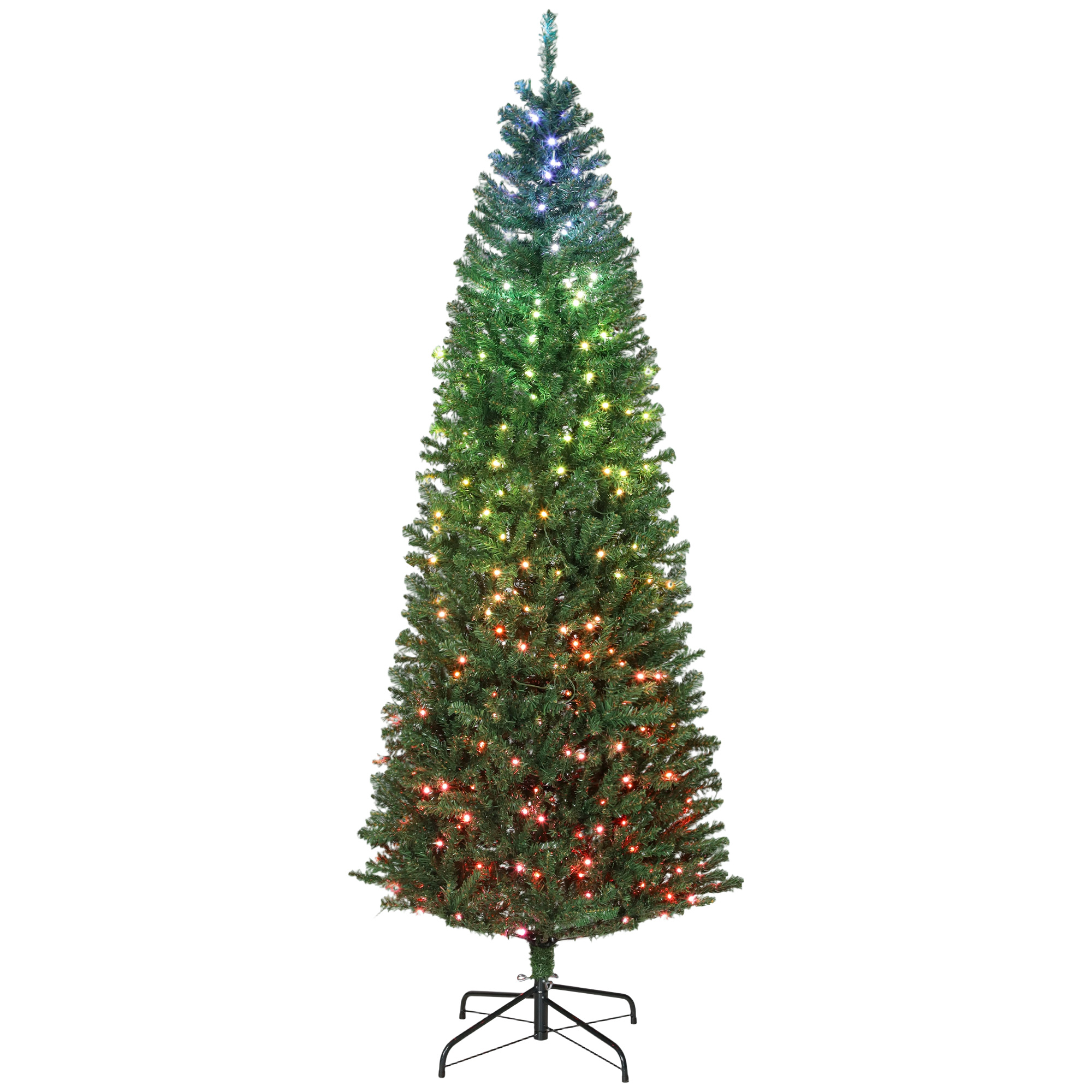 7 ft Slim Christmas Tree with Colorful LEDs, Green, photo 3 of 5