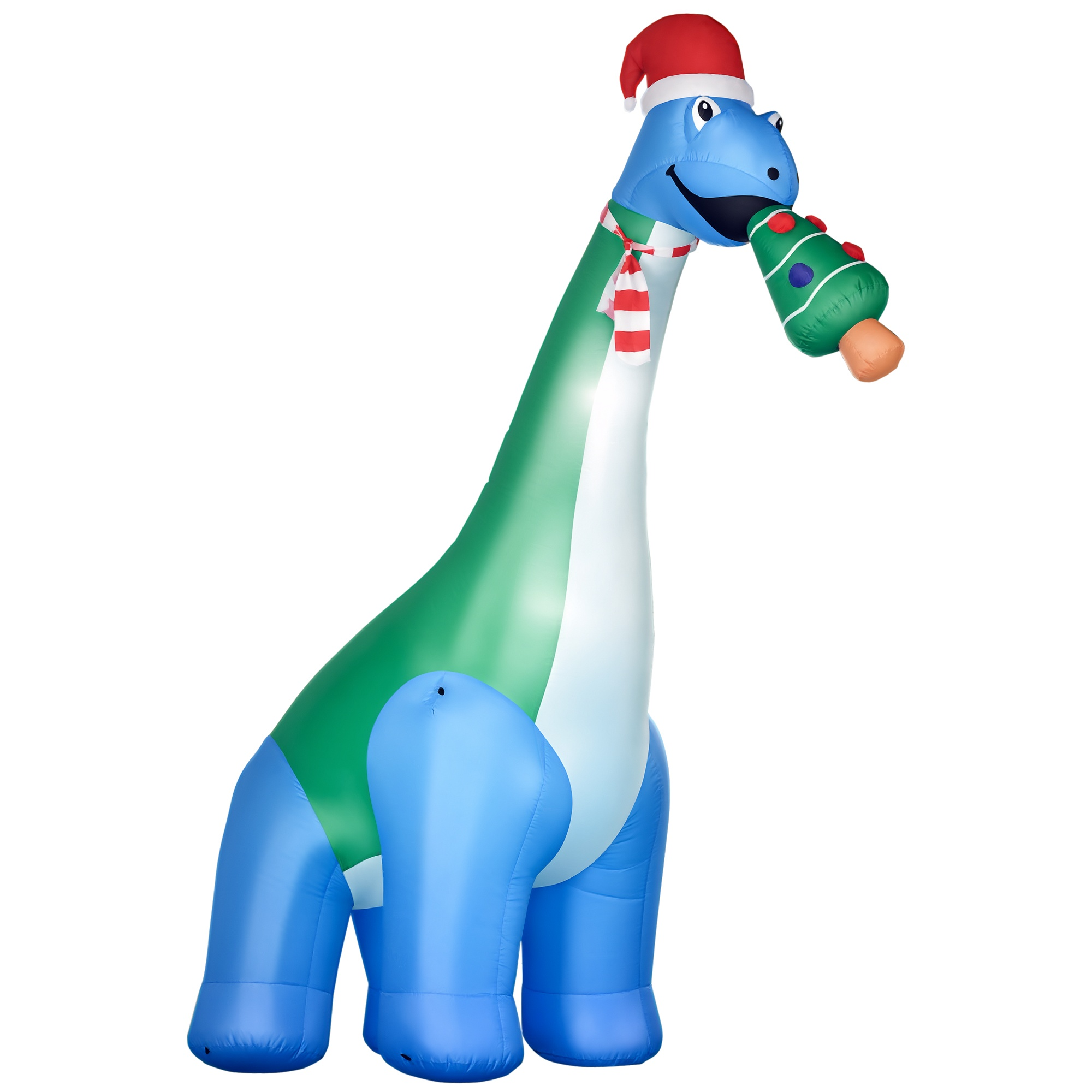 11 ft Christmas Dinosaur Inflatable with Tree and LEDs, photo 3 of 5