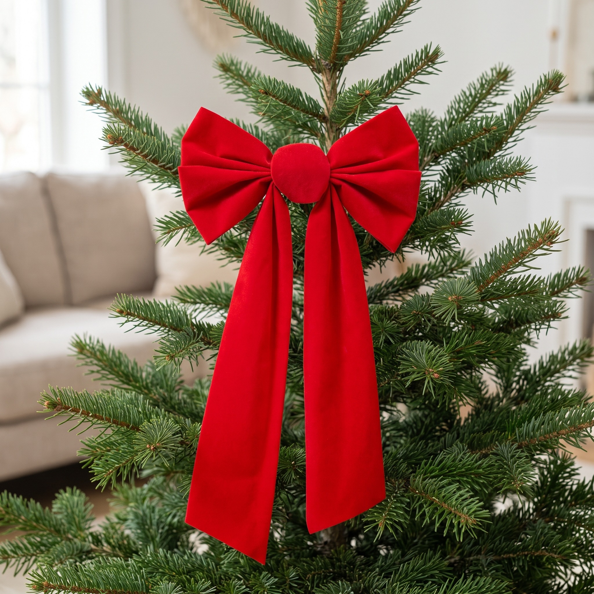Christmas Bows with Velvet Loops and Long Tails — Set of 12, 9 x 16 in, photo 9 of 13
