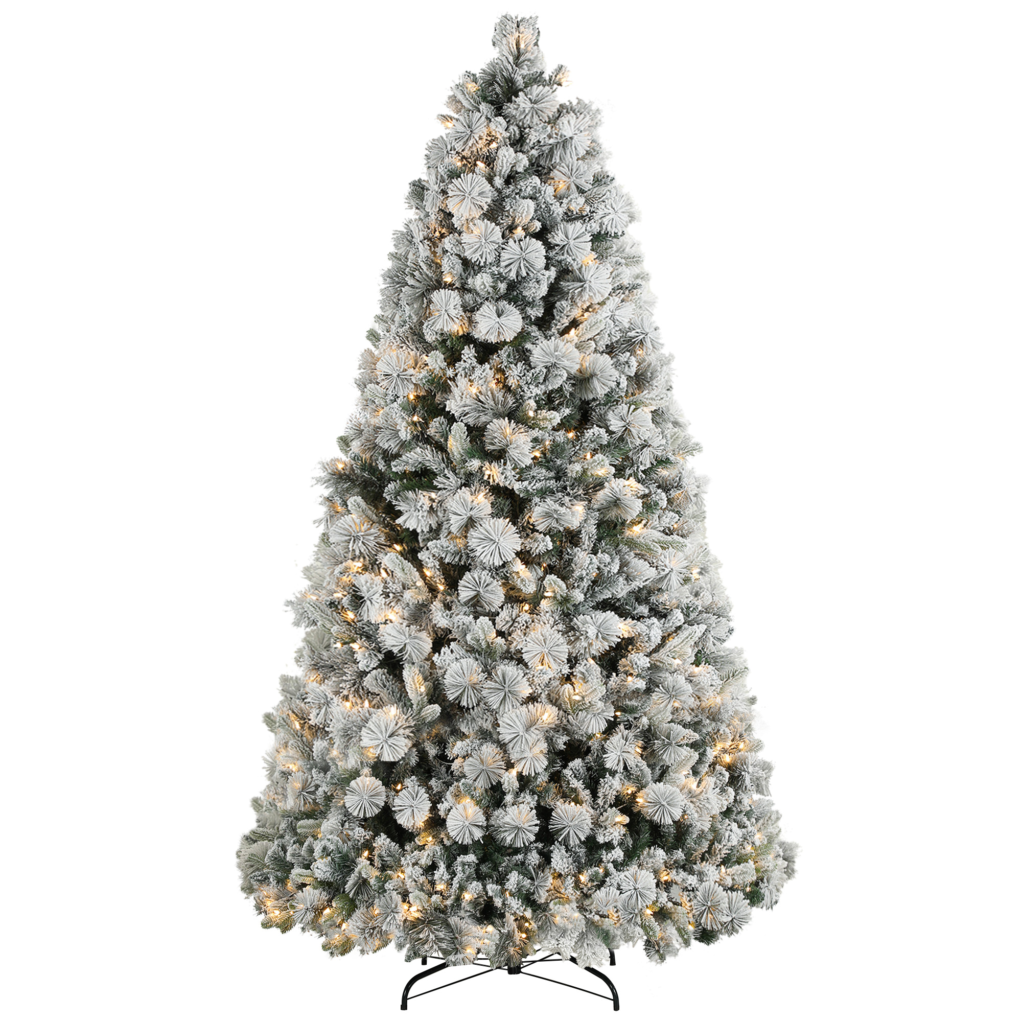 Christmas Tree with Snow Flocking, 500 Clear Lights, Green, photo 3 of 5