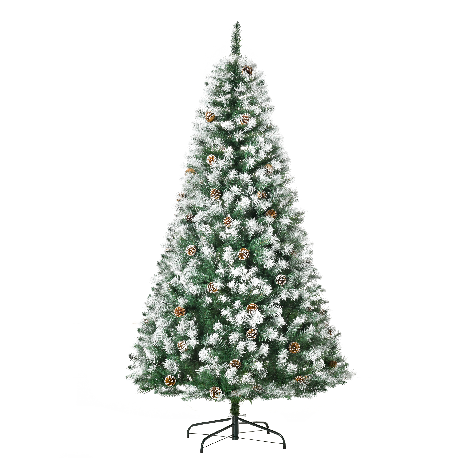 6 ft Christmas Tree with Snow-Dusted Tips, Unlit, Green, photo 3 of 5