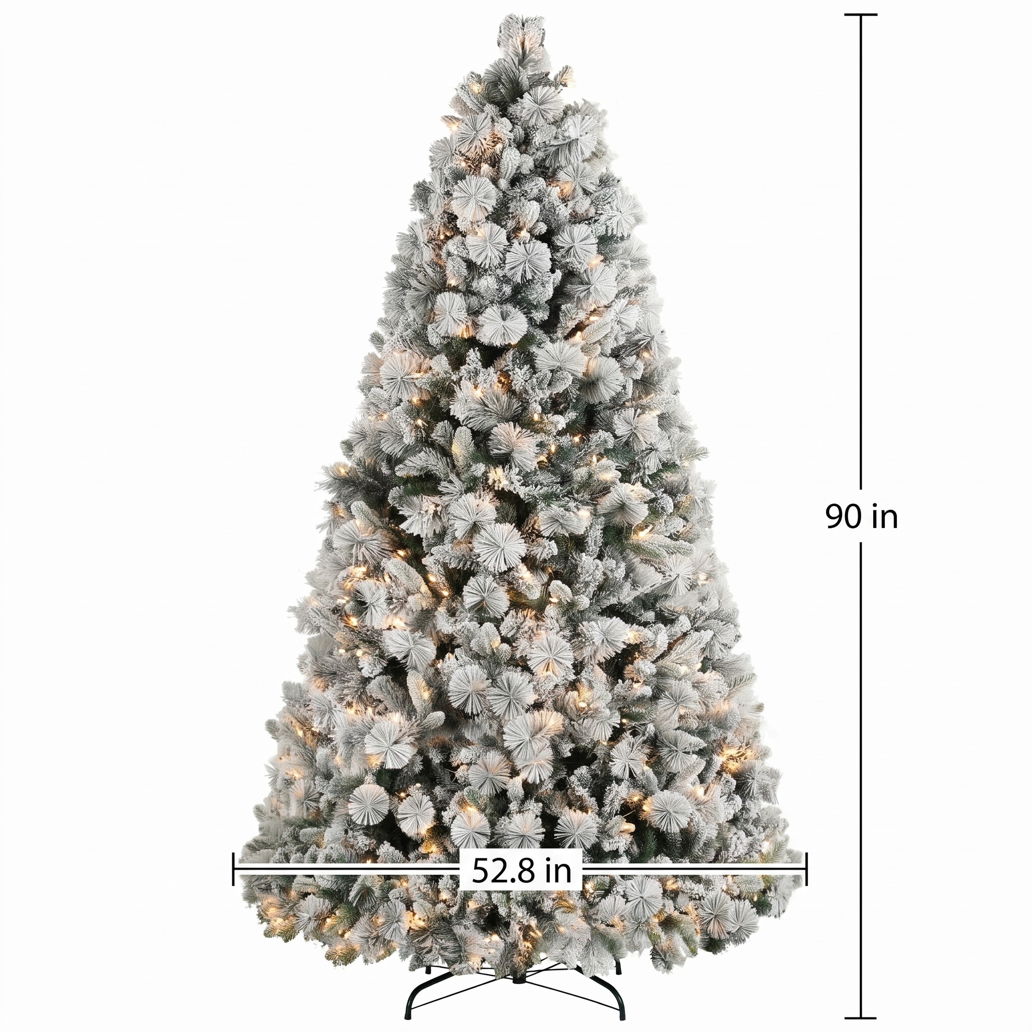 Christmas Tree with Snow Flocking, 500 Clear Lights, Green, photo 2 of 5