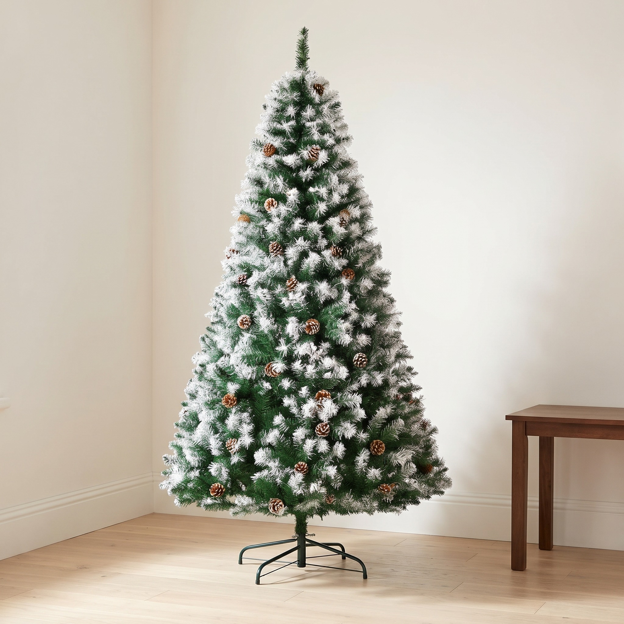 6 ft Christmas Tree with Snow-Dusted Tips, Unlit, Green, photo 1 of 5