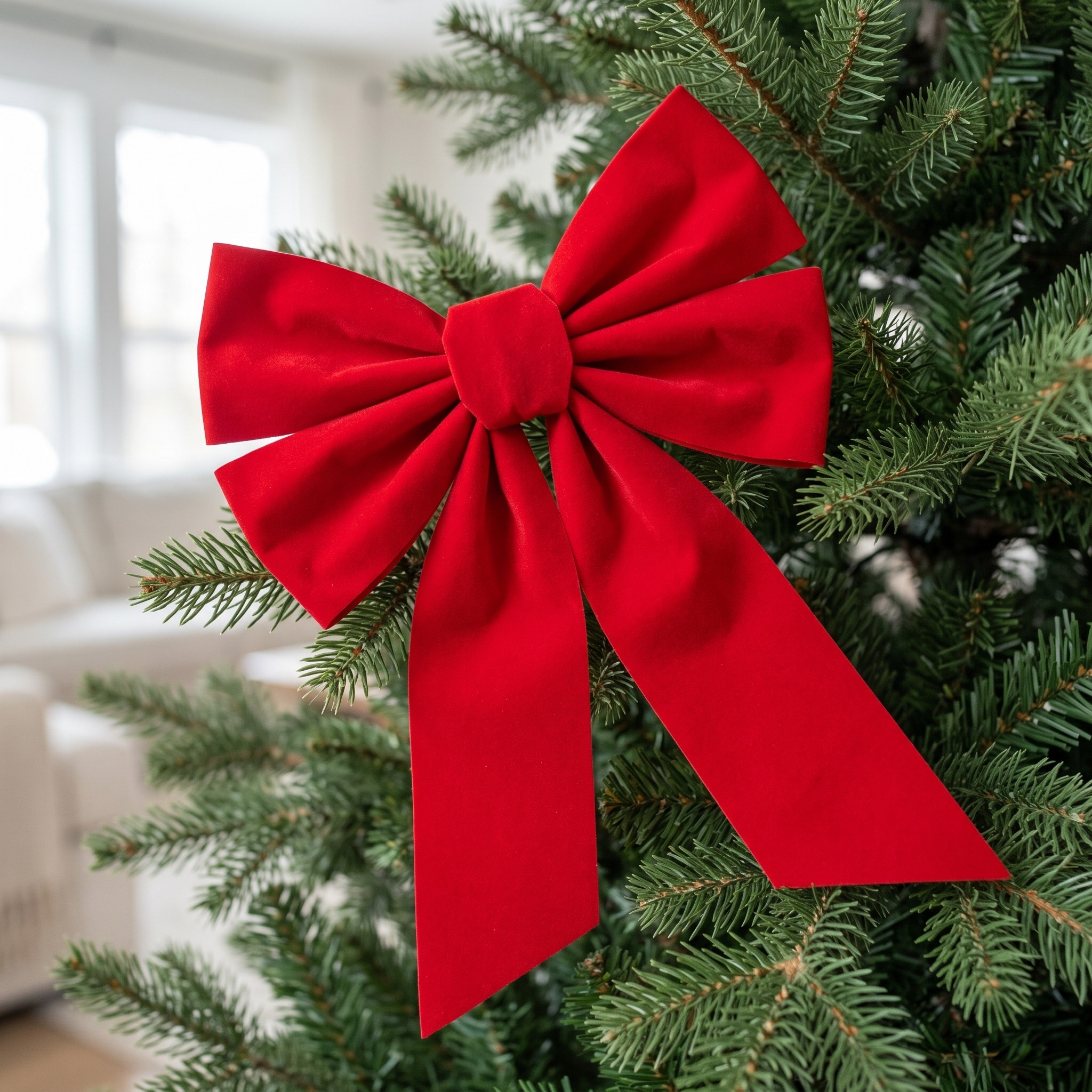 Christmas Bows with Velvet Loops and Long Tails — Set of 6, 9 x 13 in, photo 6 of 13