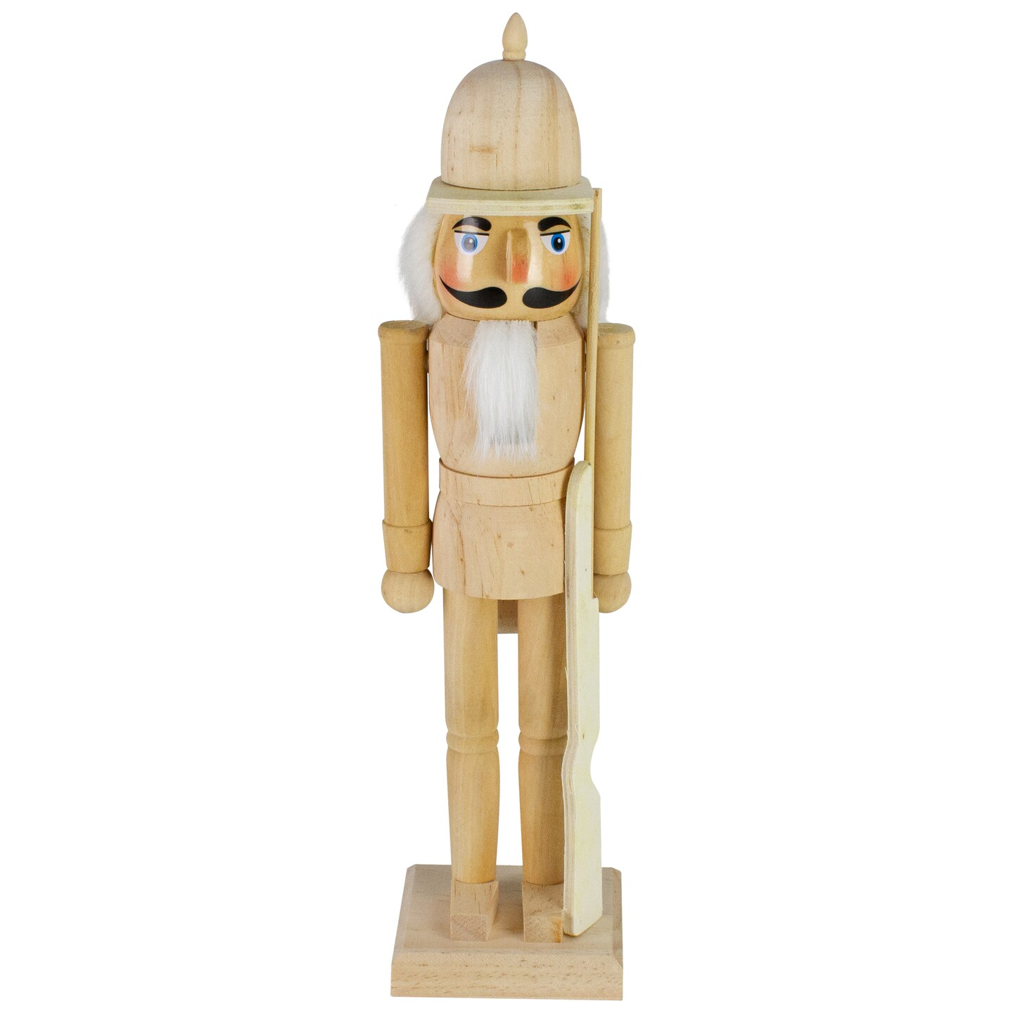15 in Wooden Nutcracker with Rifle, Unfinished, photo 3 of 5