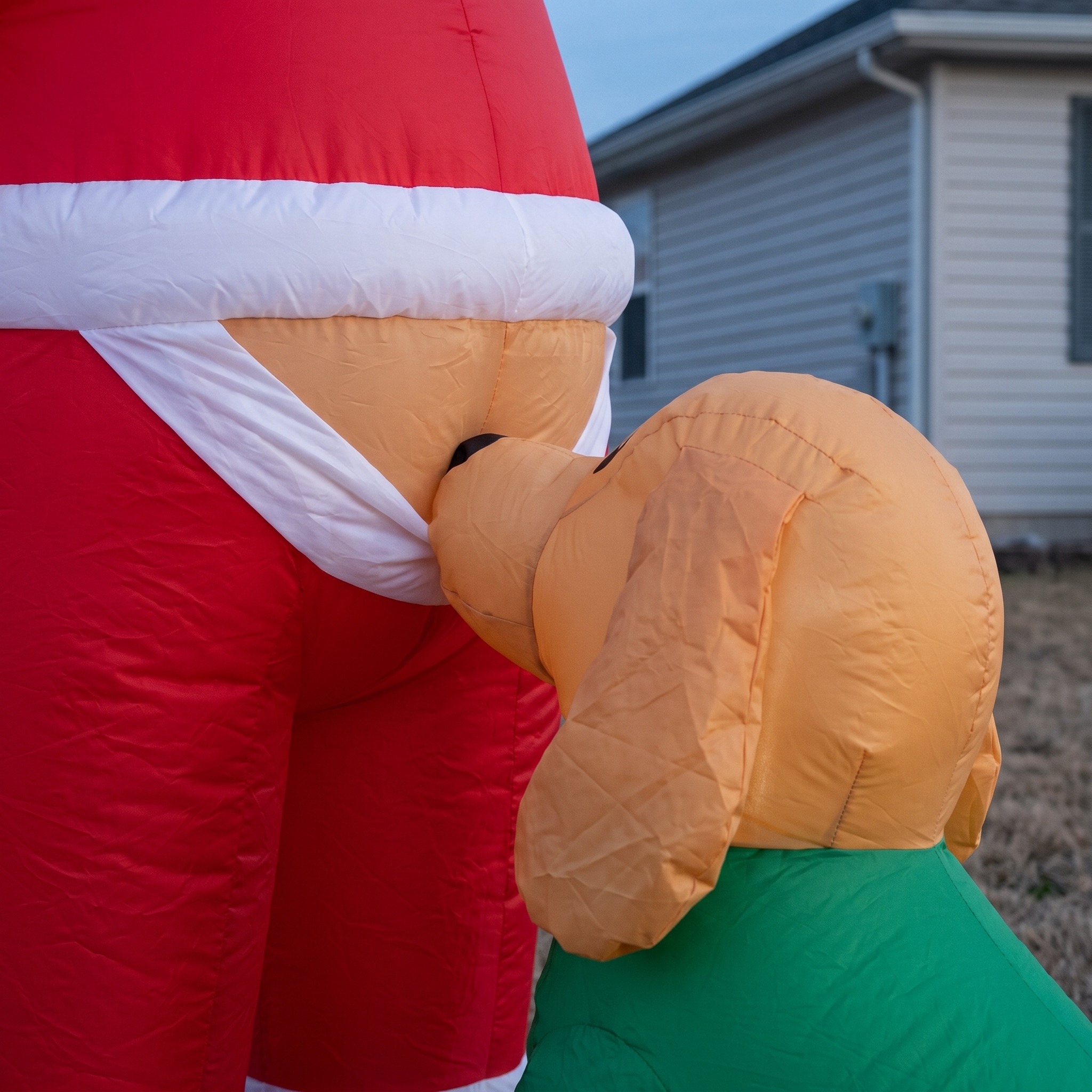 7 ft Hanging Santa Inflatable with Dog and LEDs, Red, photo 3 of 5