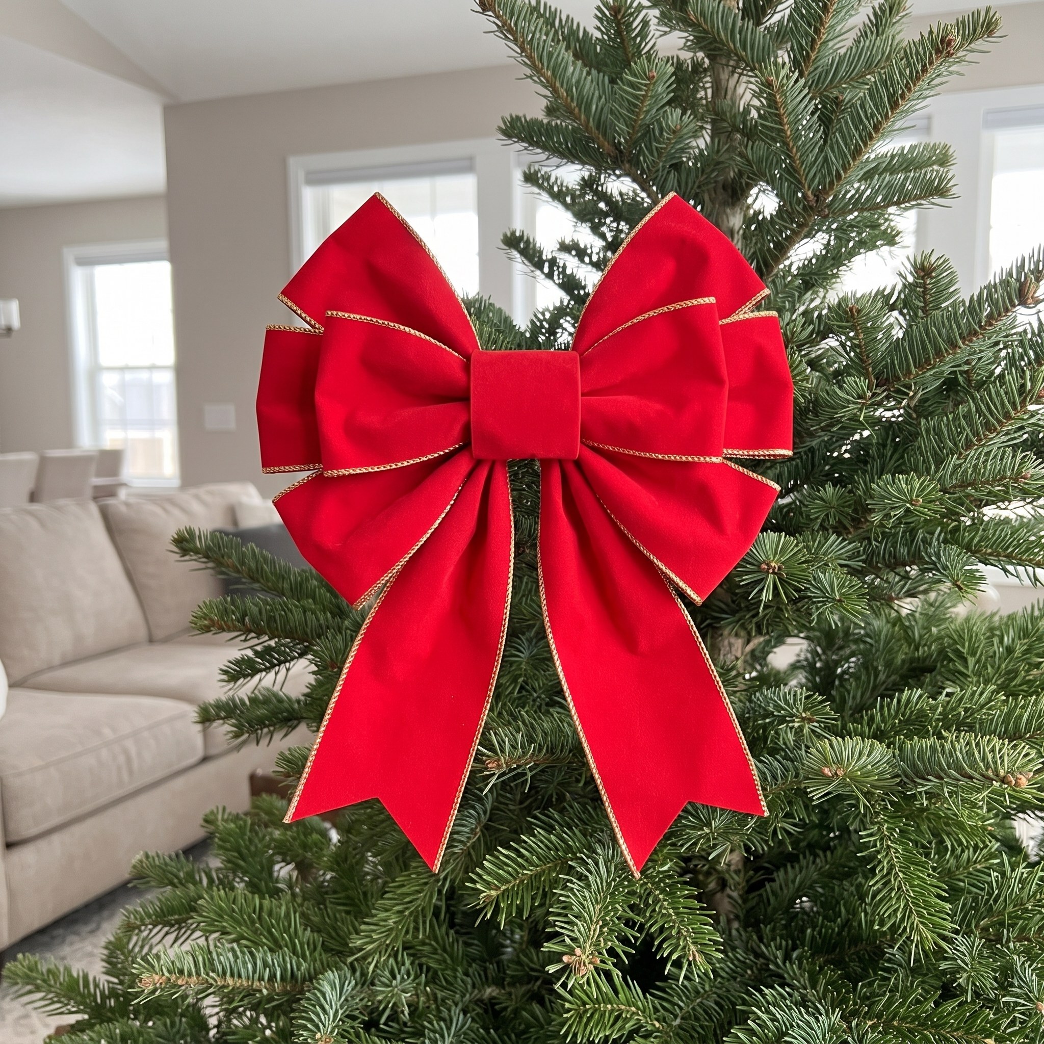 Christmas Bows with Velvet Loops and Long Tails — Set of 12, 12 x 14 in, photo 10 of 13