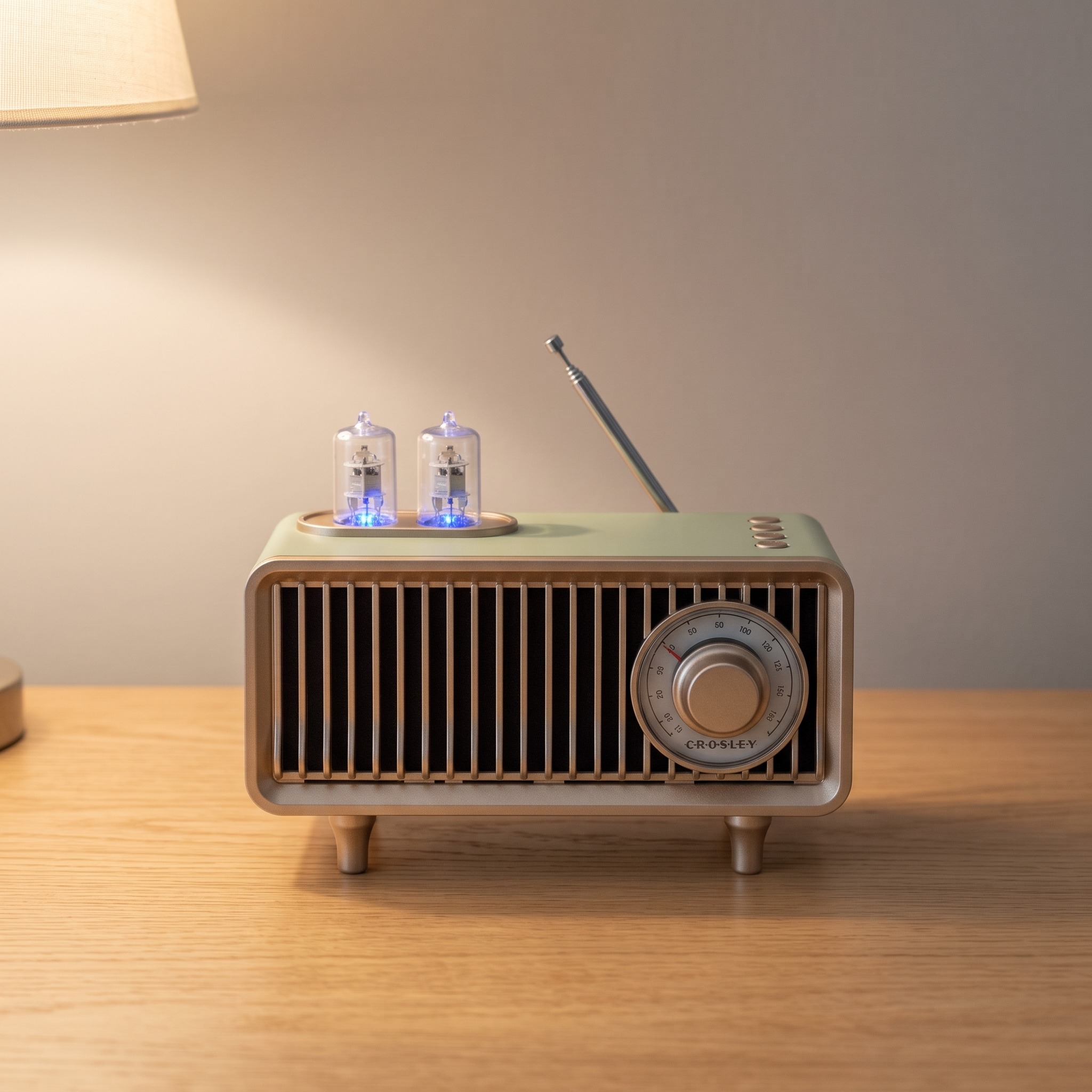 Mini FM Radio with Color-Changing Tube Lights — Mint, photo 6 of 7