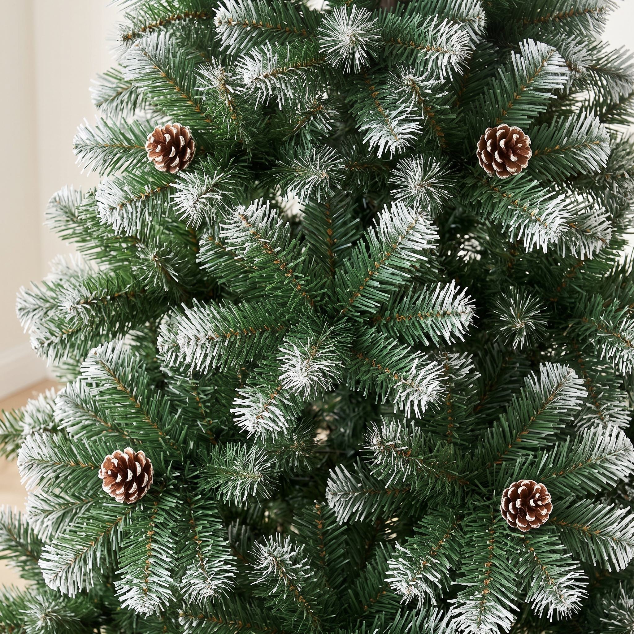 6 ft Christmas Tree with Snow-Dusted Tips, Unlit, Green, photo 2 of 5