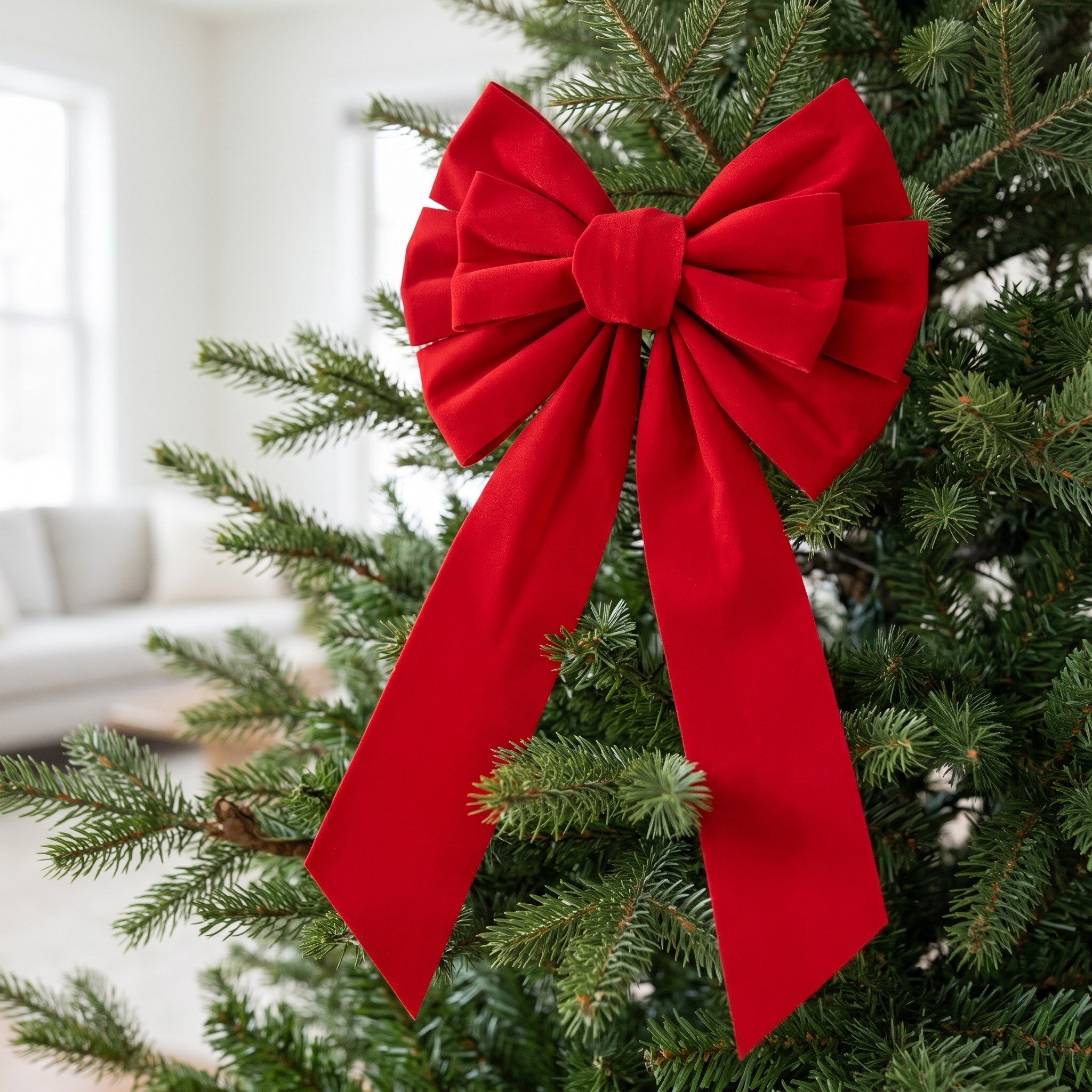 Christmas Bows with Velvet Loops and Long Tails — Set of 8, 10 x 26 in, photo 7 of 13