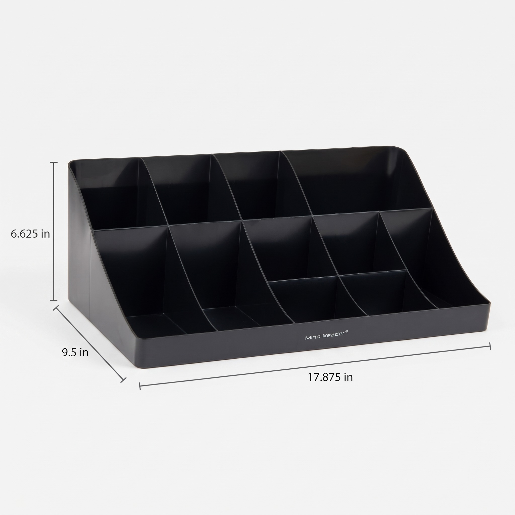 11-Compartment Coffee Caddy, 18 in, Black Plastic, photo 2 of 5