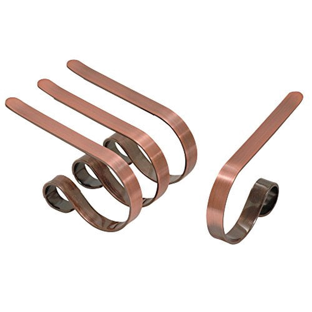 Mantel Stocking Holder Clips, Adjustable Metal — Brushed Copper, Set of 4, photo 15 of 25