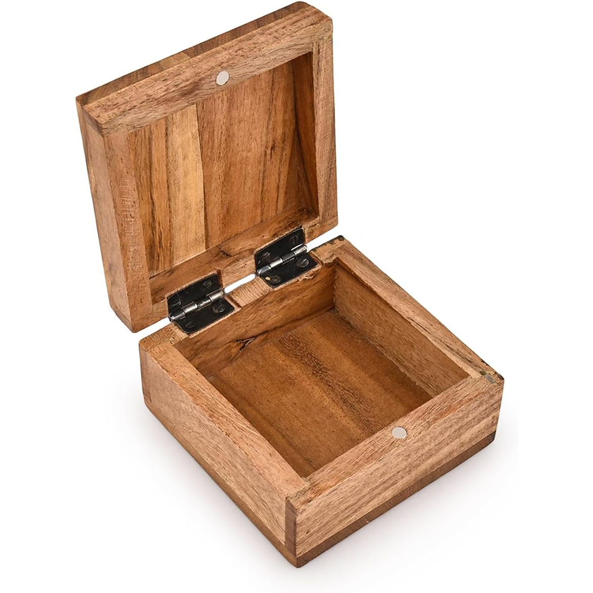Keepsake Box with Floral Lid, 4 in, Brown Wood, photo 4 of 5