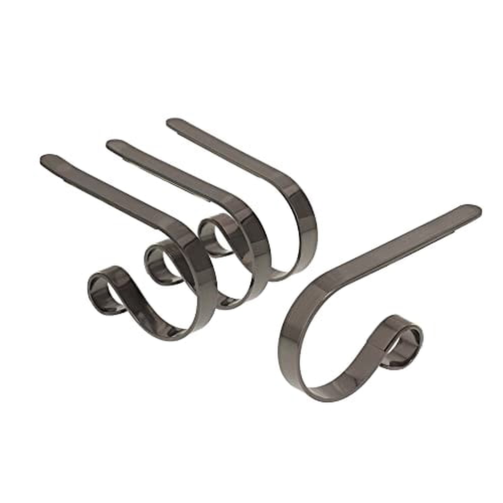 Mantel Stocking Holder Clips, Adjustable Metal — Brushed Nickel, Set of 4, photo 19 of 25