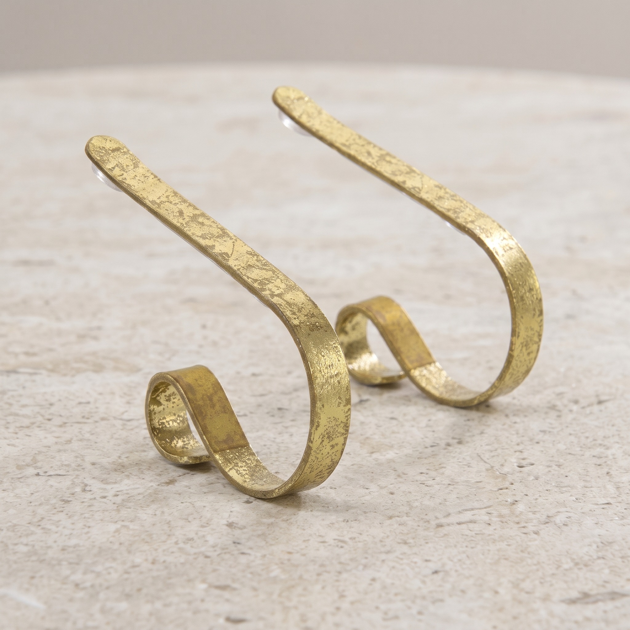 Mantel Stocking Holder Clips, Adjustable Metal — Gold Foil, Set of 2, photo 24 of 25