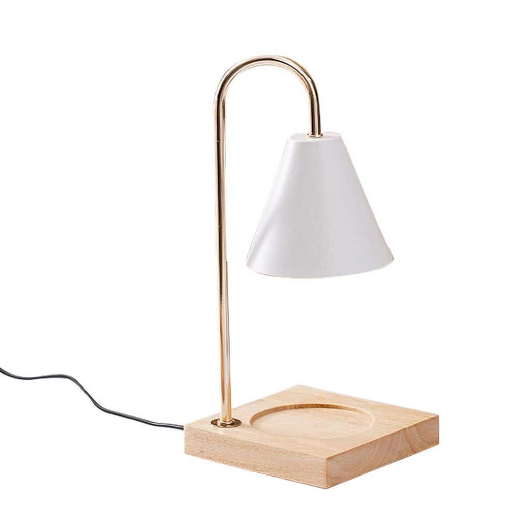 Candle Warmer Lamp with Wood Base, 13 in, White, photo 3 of 5