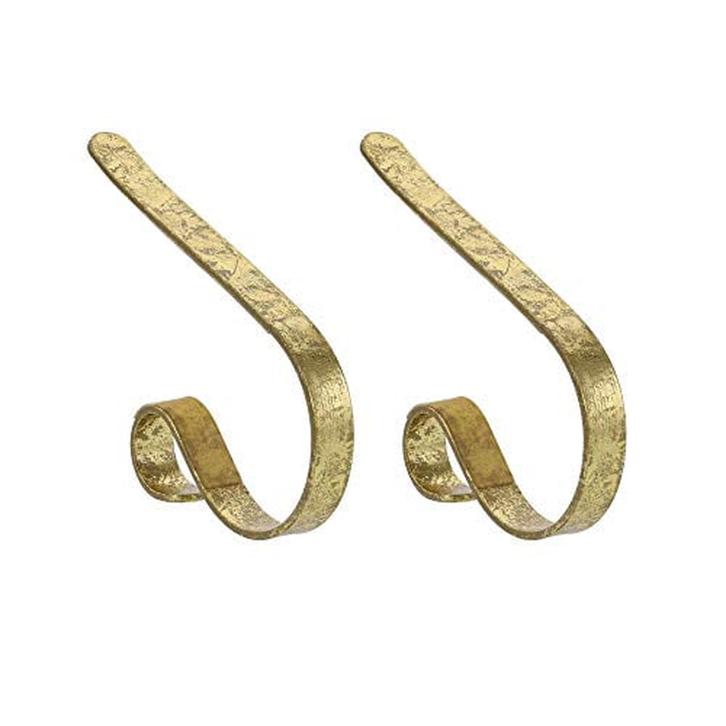 Mantel Stocking Holder Clips, Adjustable Metal — Gold Foil, Set of 2, photo 25 of 25