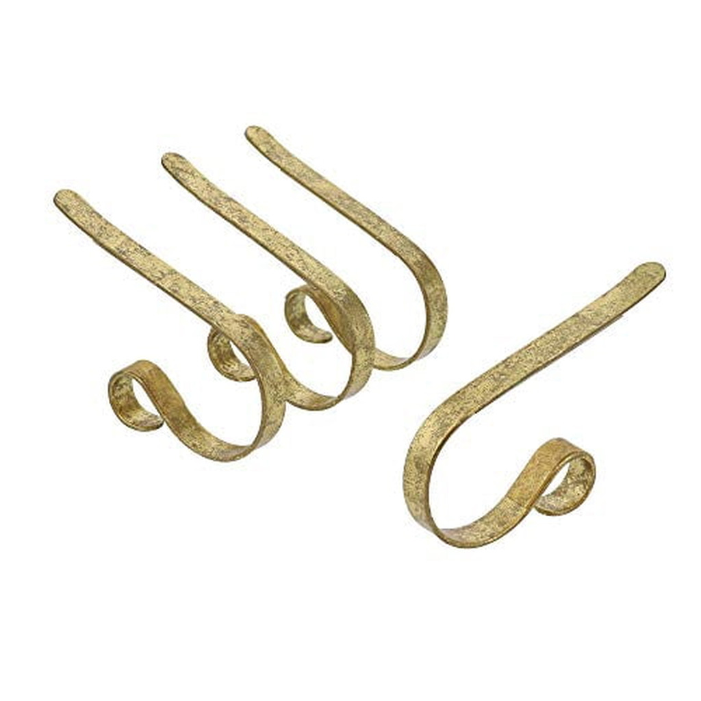 Mantel Stocking Holder Clips, Adjustable Metal — Gold Foil, Set of 4, photo 23 of 25