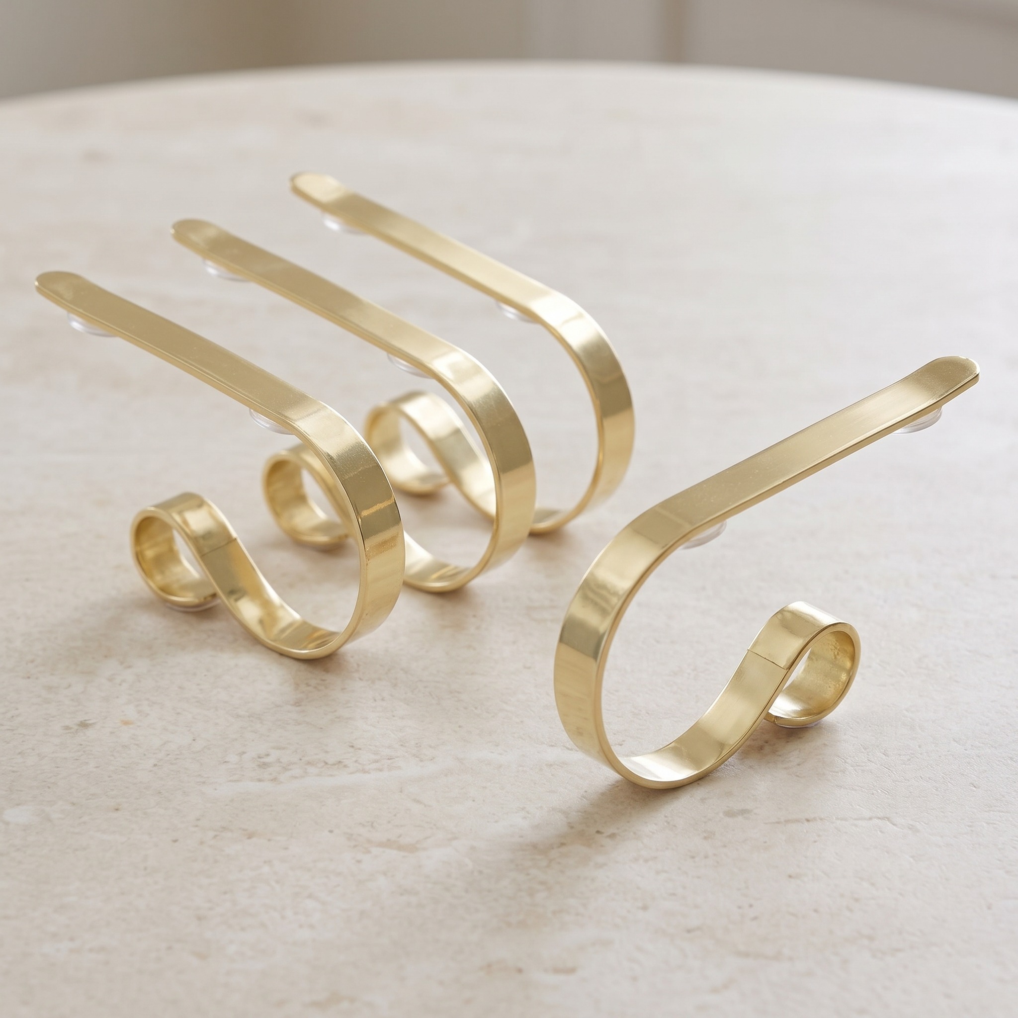Mantel Stocking Holder Clips, Adjustable Metal — Brass, Set of 4, photo 10 of 25