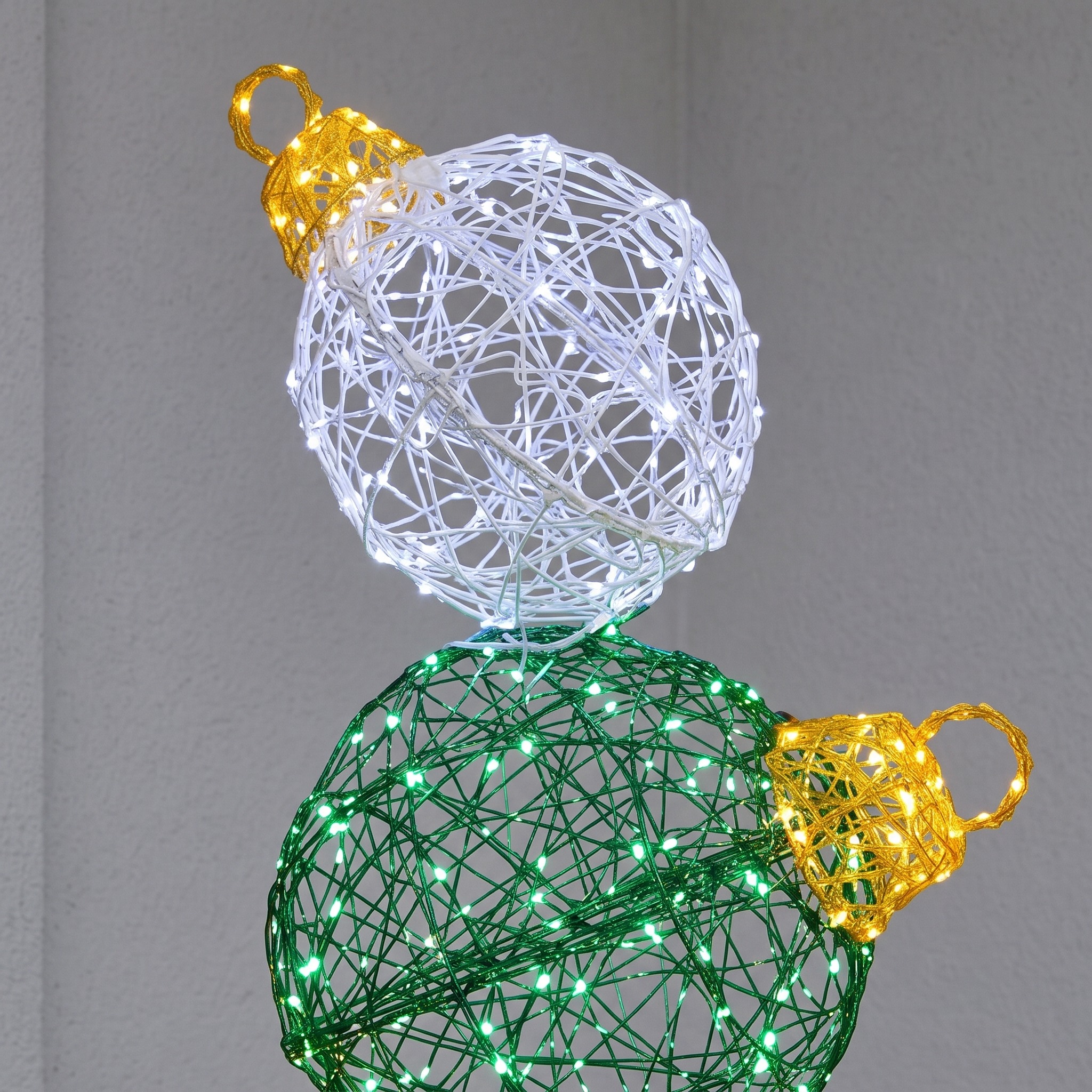 Lighted Stacked Ornament Tower, 39 in, PVC and Metal, photo 5 of 5