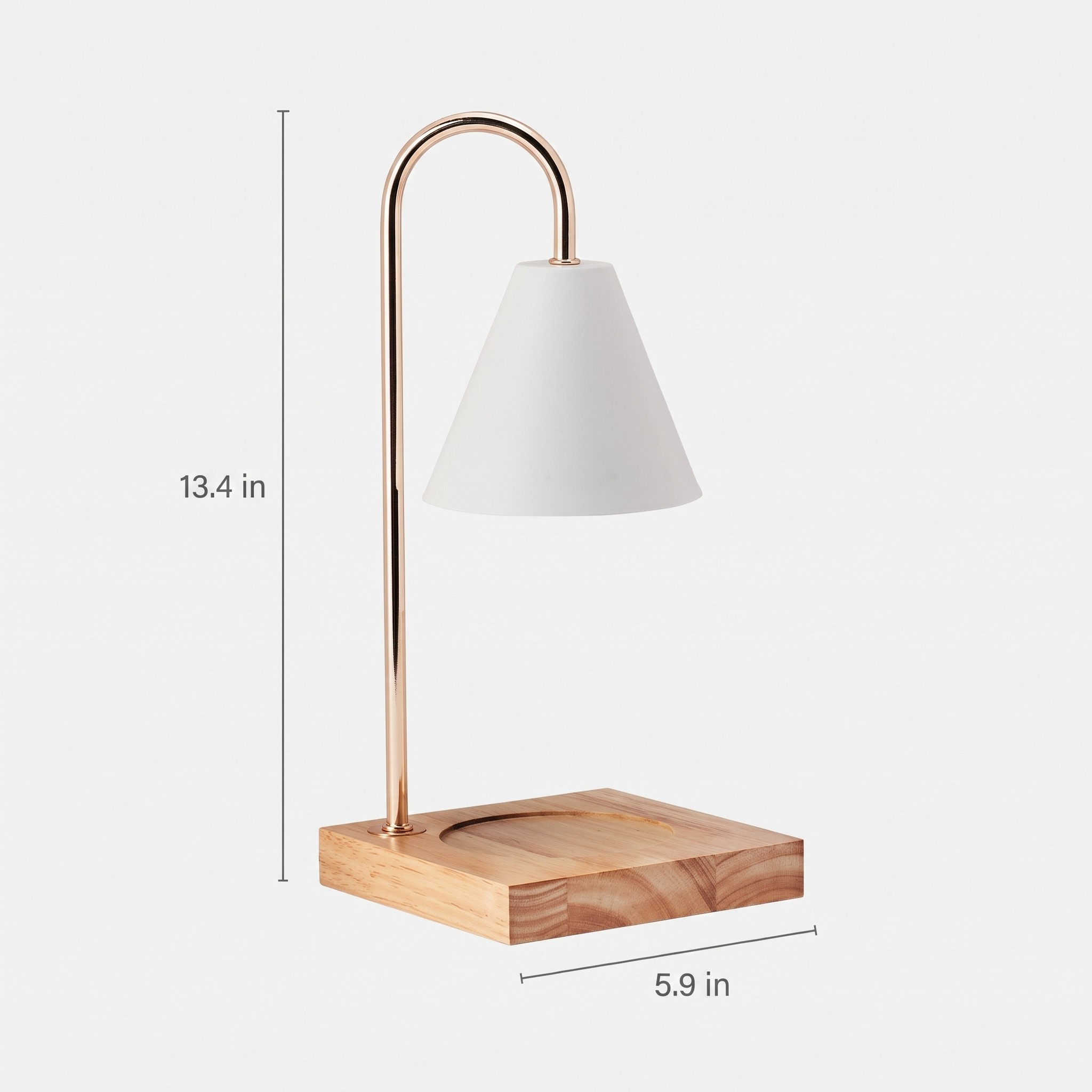 Candle Warmer Lamp with Wood Base, 13 in, White, photo 2 of 5