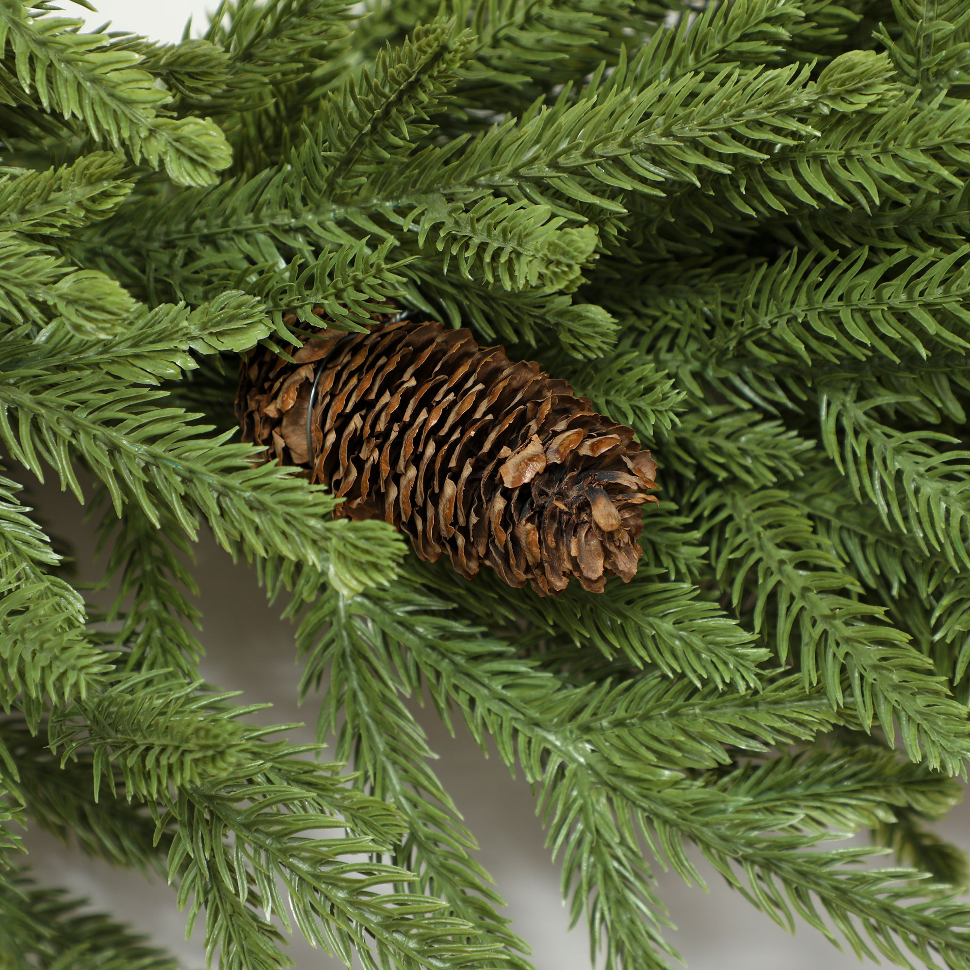 24 in Unlit Wreath with Norfolk Pine and Cones, Green, photo 5 of 5